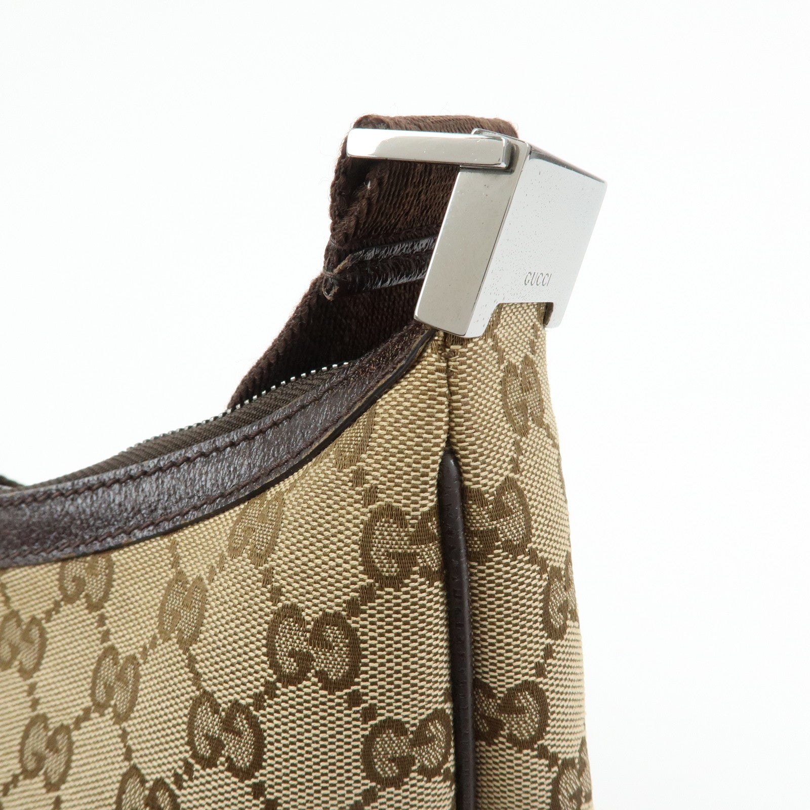 GUCCI GG Canvas Leather Shoulder Bag Crossbody Bag Beige 122790