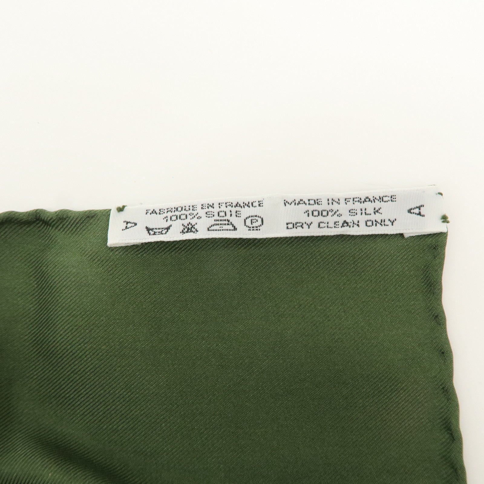 HERMES Carre 90 Silk 100% Scarf REPRISE Brown Khaki White Used