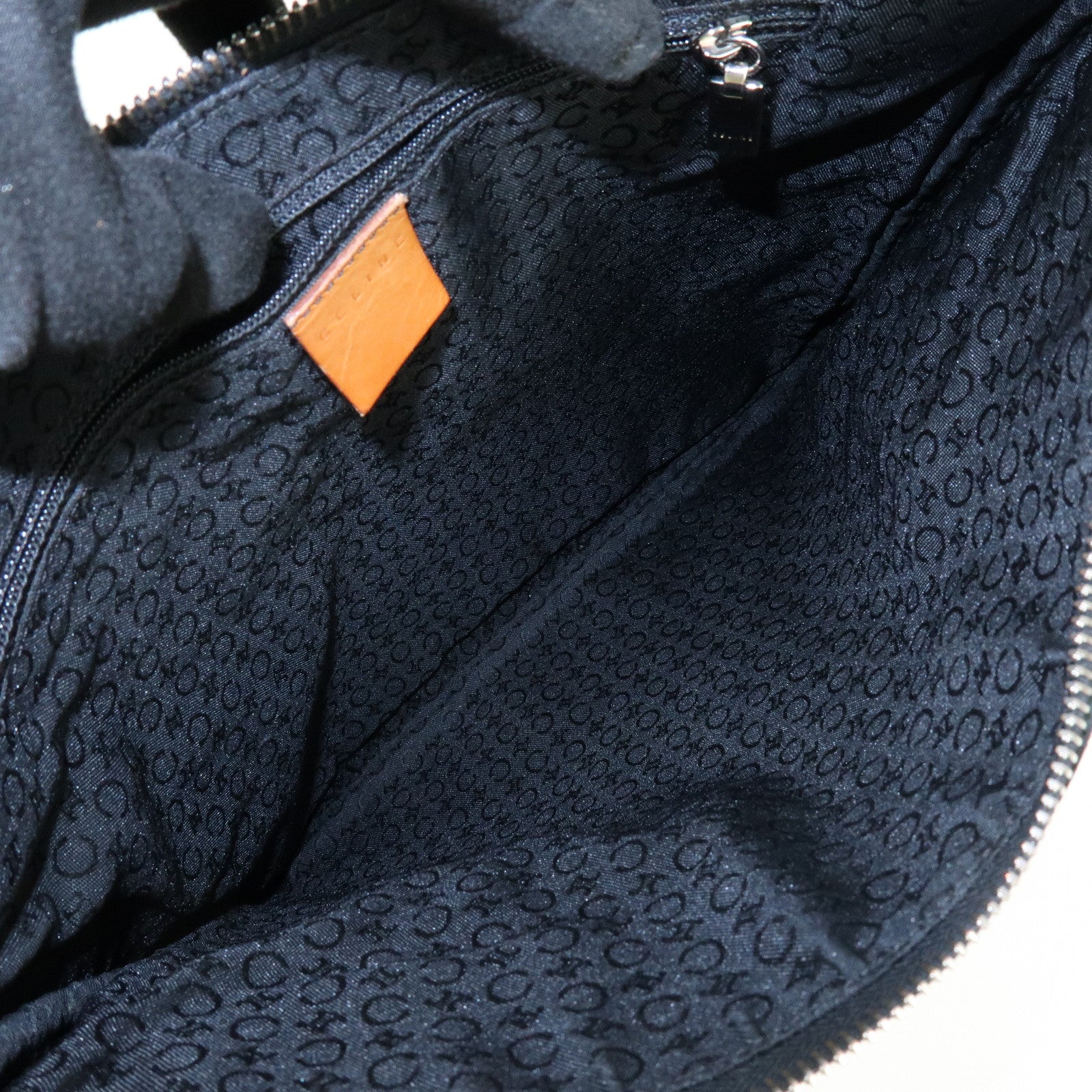 CELINE C Macadam Suede Leather Shoulder Bag Hand Bag Black