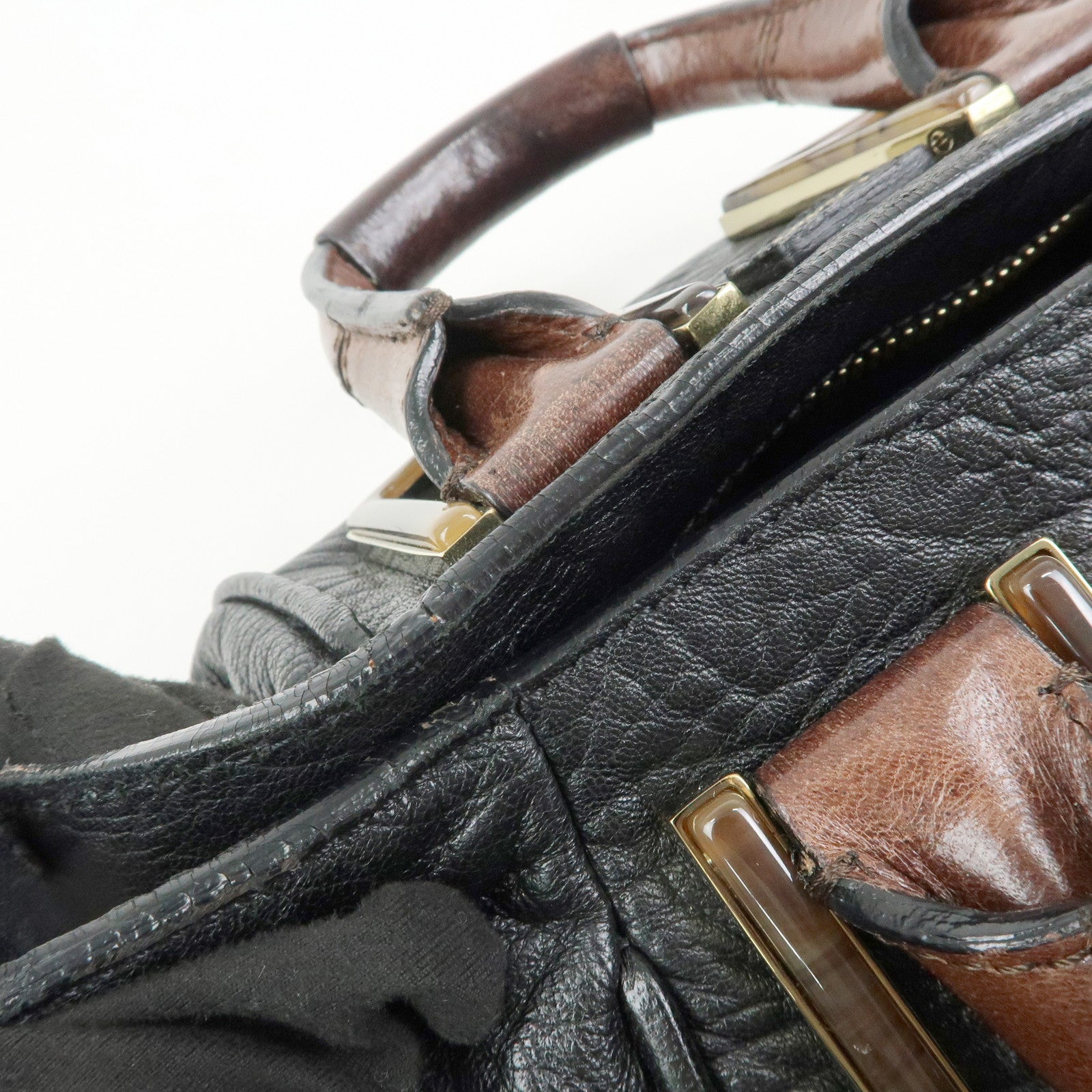 Chloe Etel Leather 2Way Bag Hand Bag Shoulder Bag Black