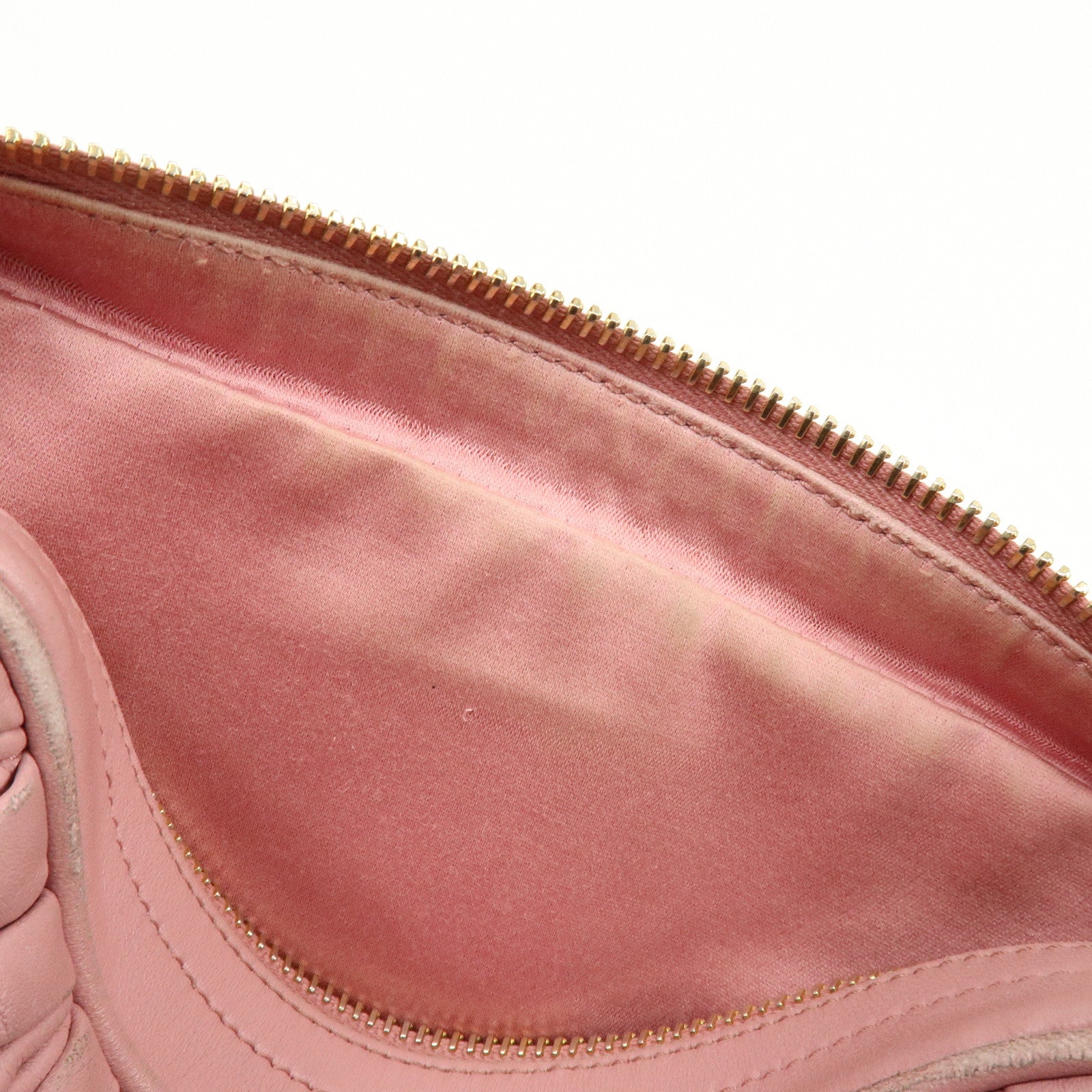 MIU MIU Matelasse Leather Chain Shoulder Bag Pink