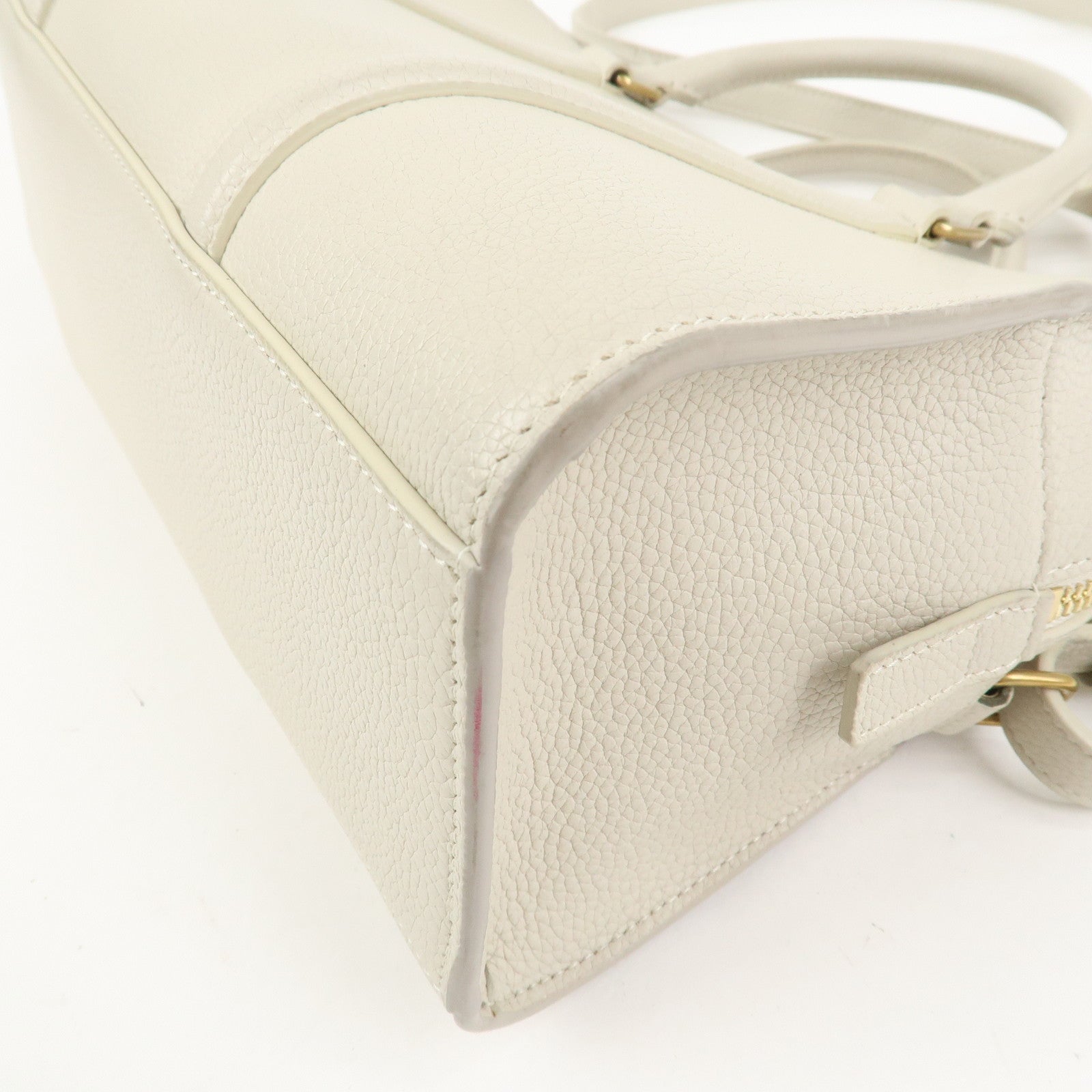 SAINT LAURENT Duffle Lock Leather 2Way Bag Hand Beige