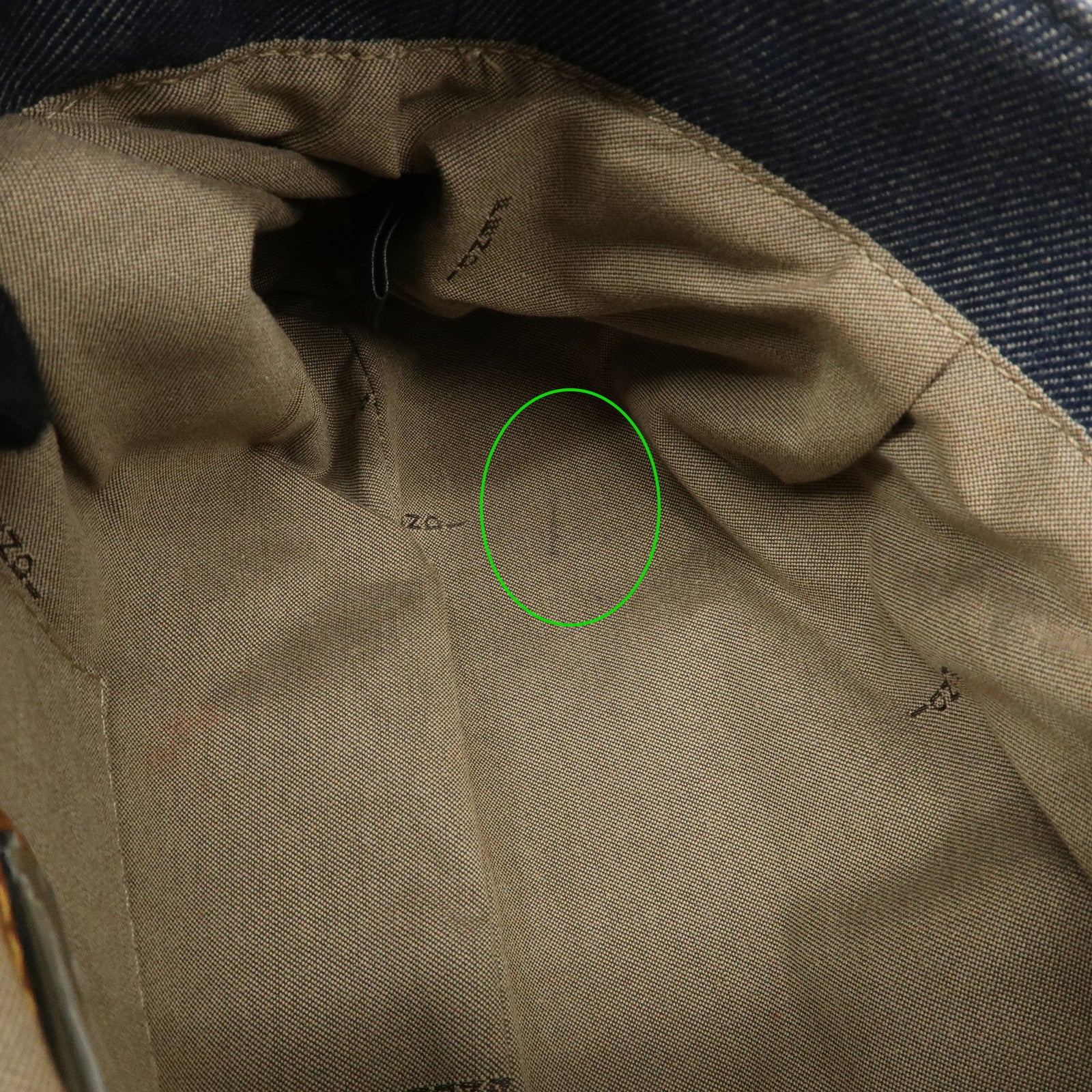 FENDI Denim Leather Shoulder Bag Hand Bag Indigo Brown 8BR445 Used