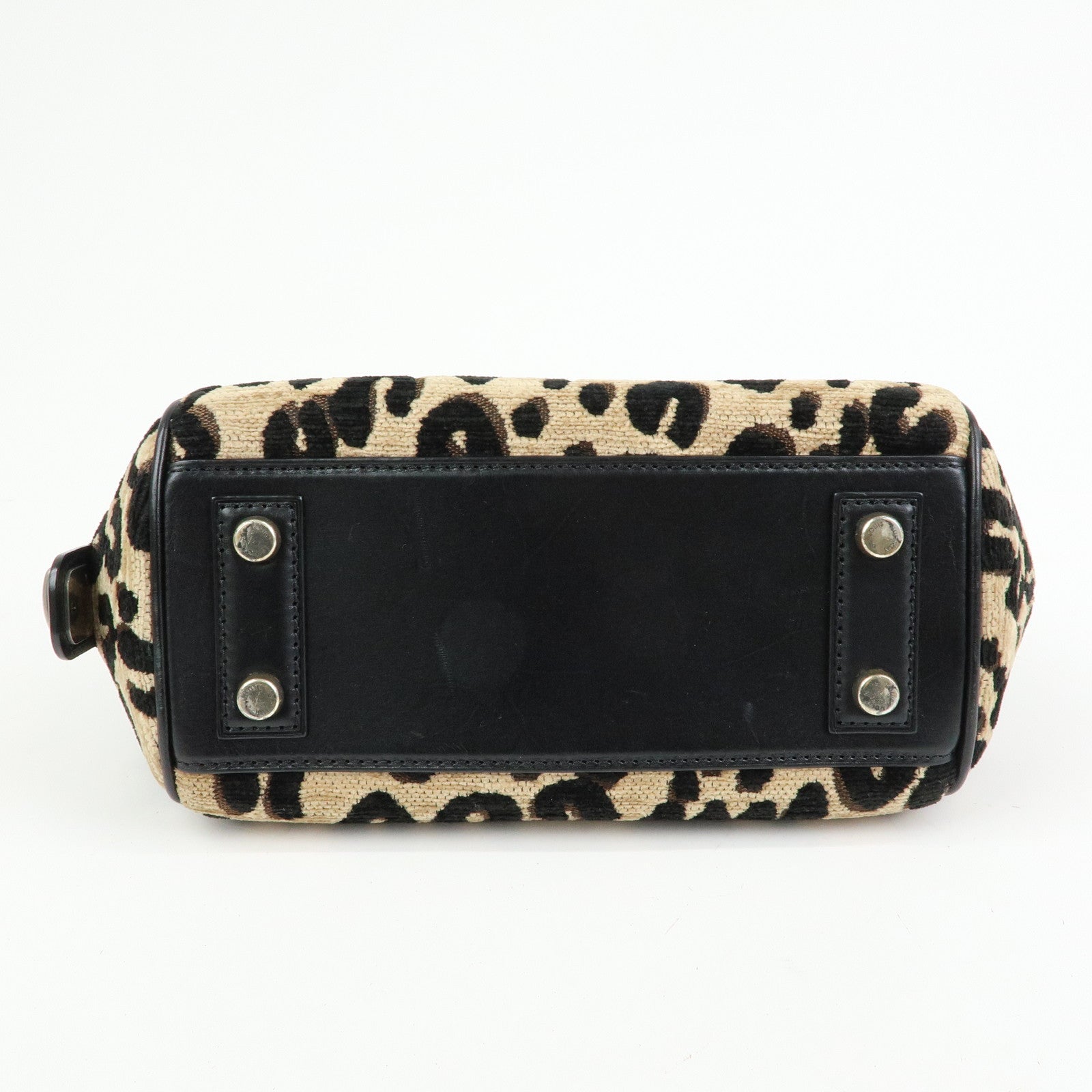 Louis Vuitton Jacquard Canvas Leather Leopard Baby Hand Bag M94257