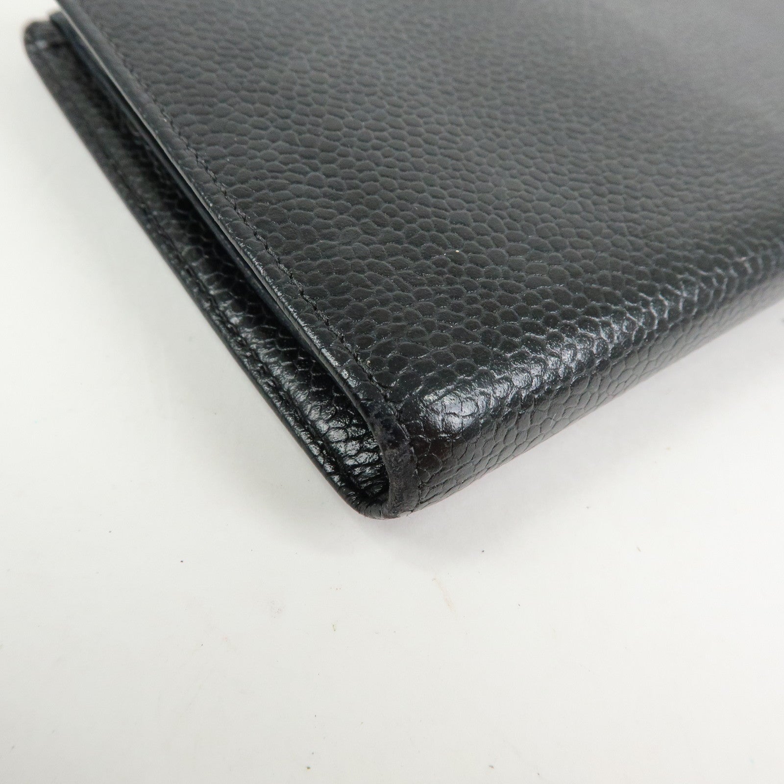 CHANEL COCO Mark Caviarskin Long Wallet Black