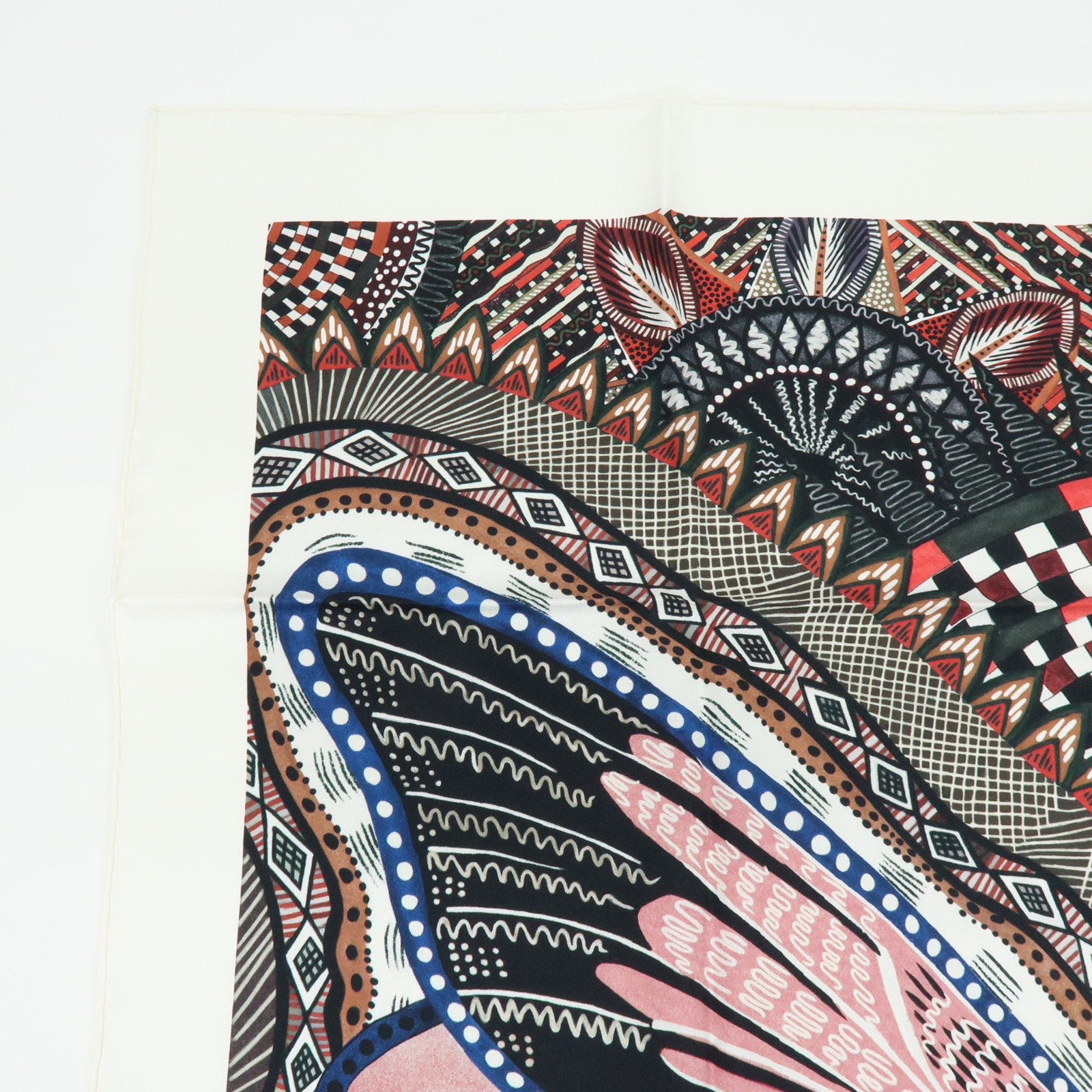 Christian Dior Silk 100% Scarf Butterfly Pattern White Black Pink