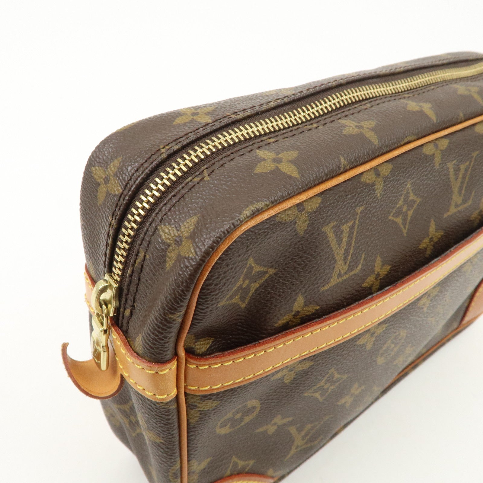 Louis Vuitton Monogram Compiegne 28 Pouch Clutch Bag Brown M51845 Used