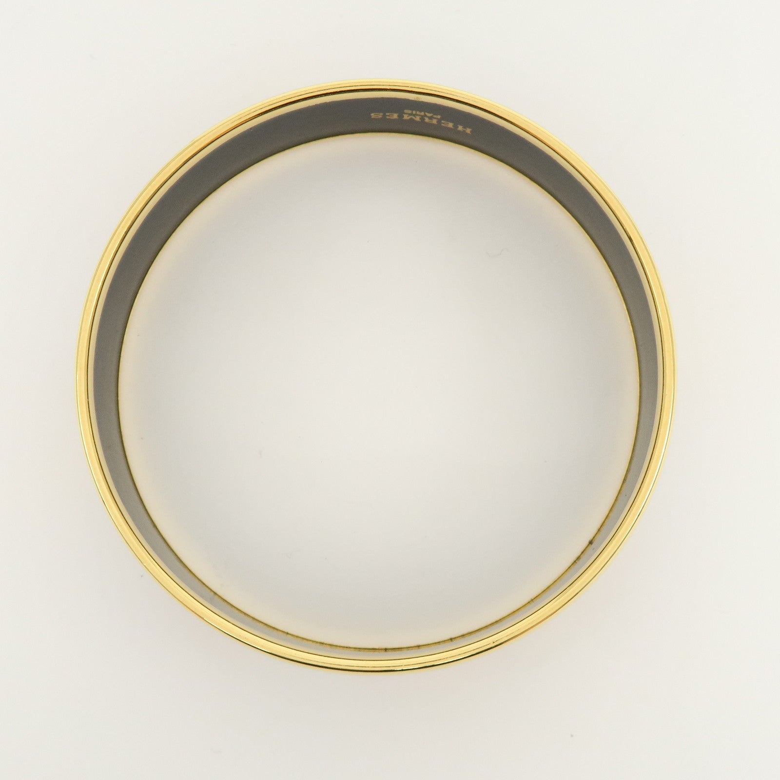 HERMES Email GM Bangle Gold Plated Bracelet Red