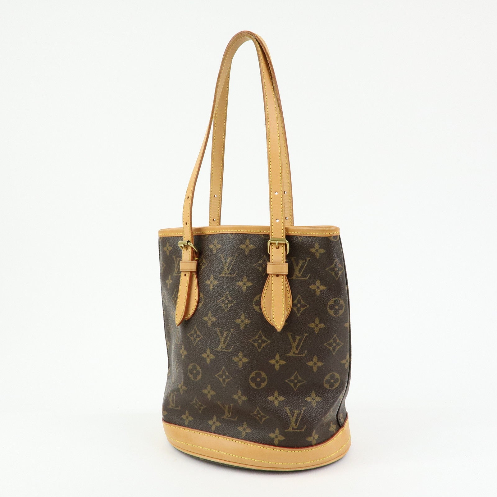 Louis Vuitton Monogram Canvas Bucket PM Hand Bag Brown M42238