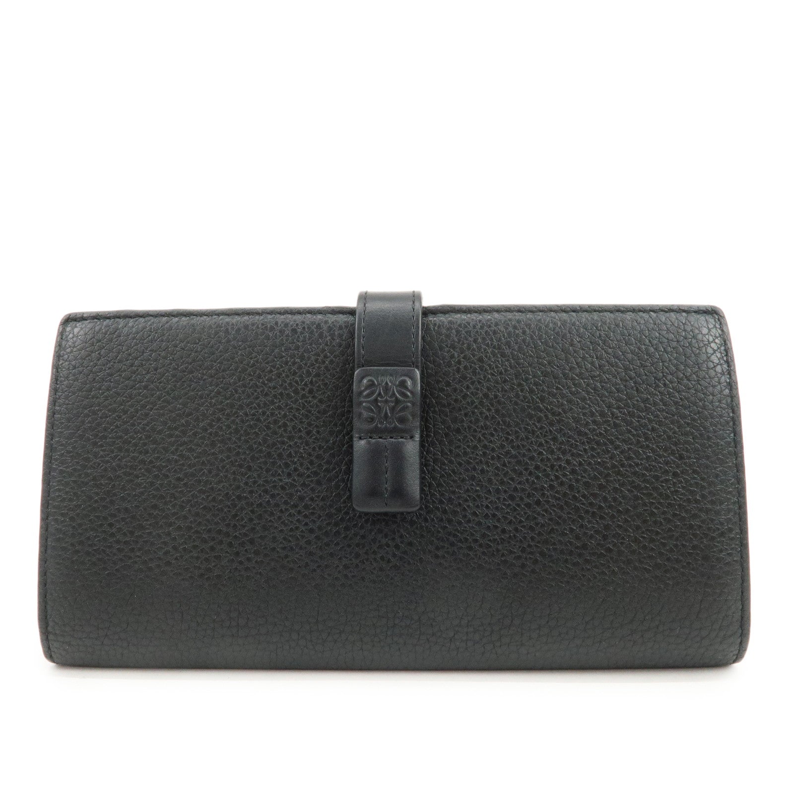 LOEWE Logo Leather Bi-fold Long Wallet Black 062047