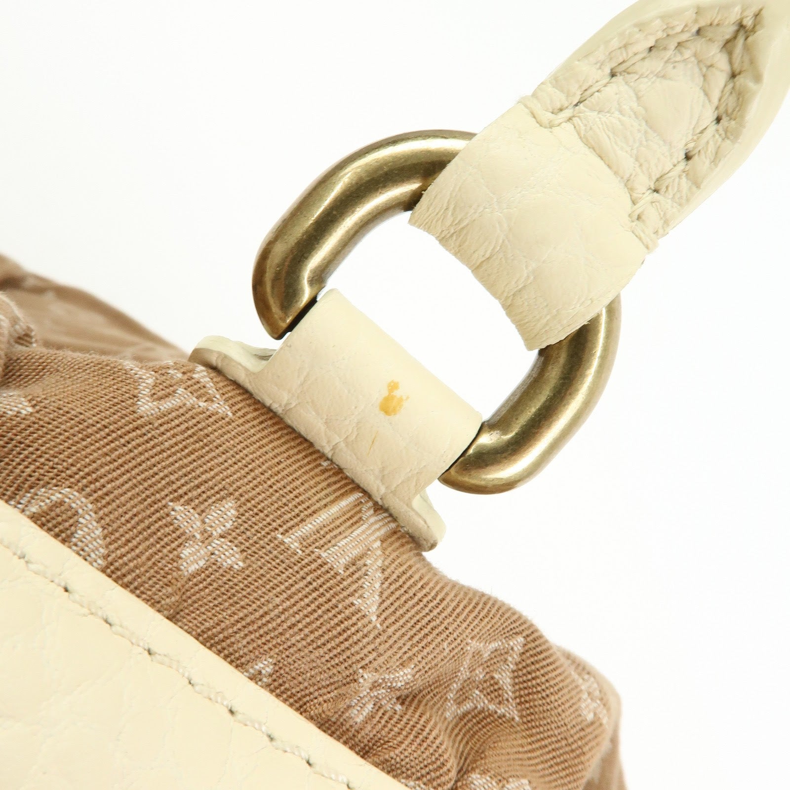 Louis Vuitton Monogram Mini Lin Trapes GM Hand Bag Camel M40060