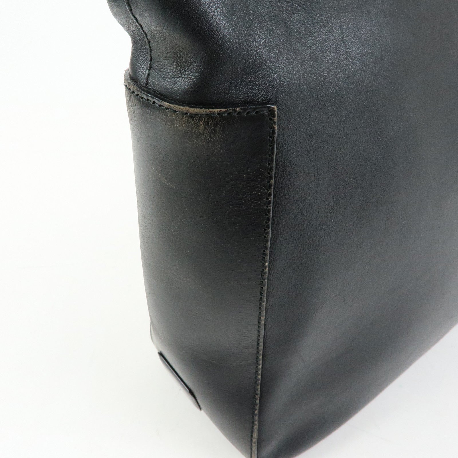 GUCCI Logo Leather Shoulder Bag Hand Bag Black 001.3766