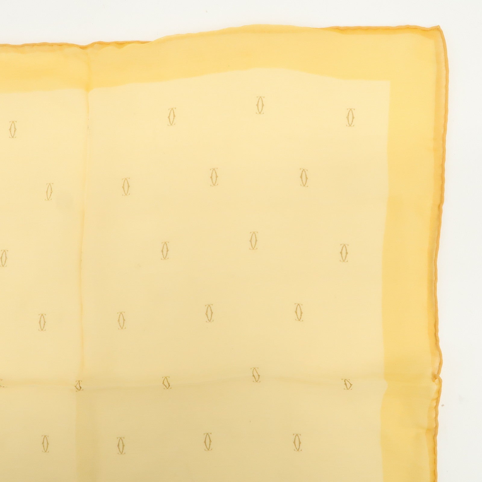 Cartier Logo Silk 100% Scarf Yellow