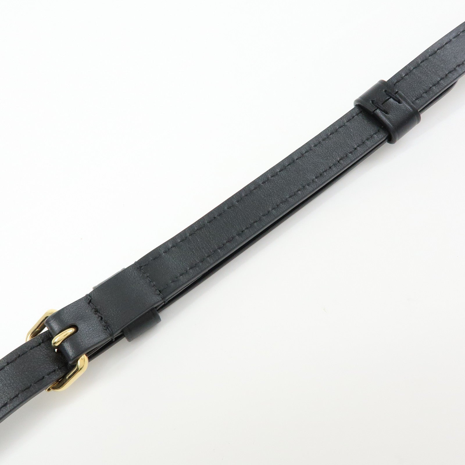 Louis Vuitton Leather Adjustable Shoulder Strap 120cm 1.5cm Black