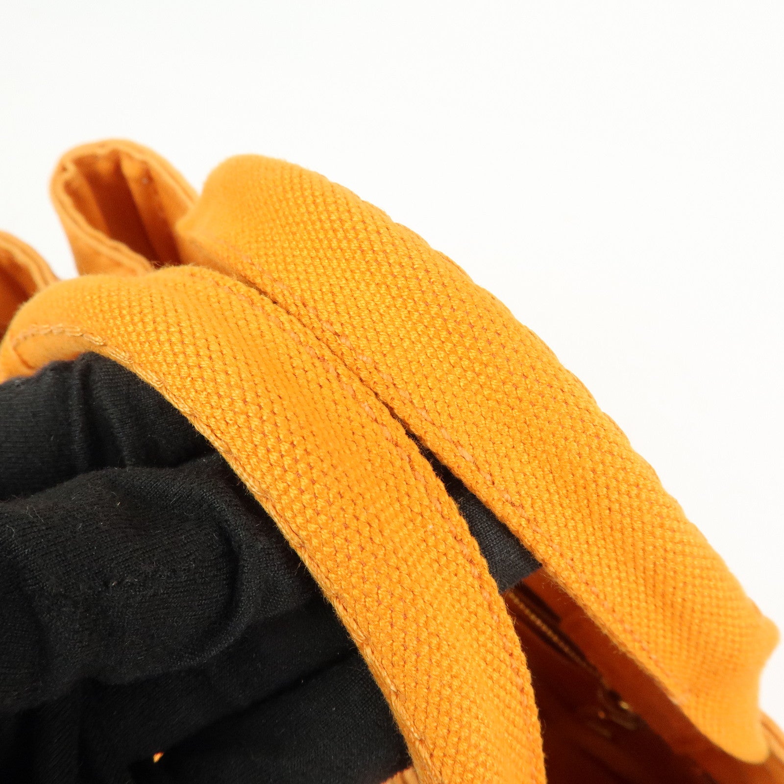 PRADA Triangle Logo Canapa Mini Canvas Tote Hand Bag Orange BN2439