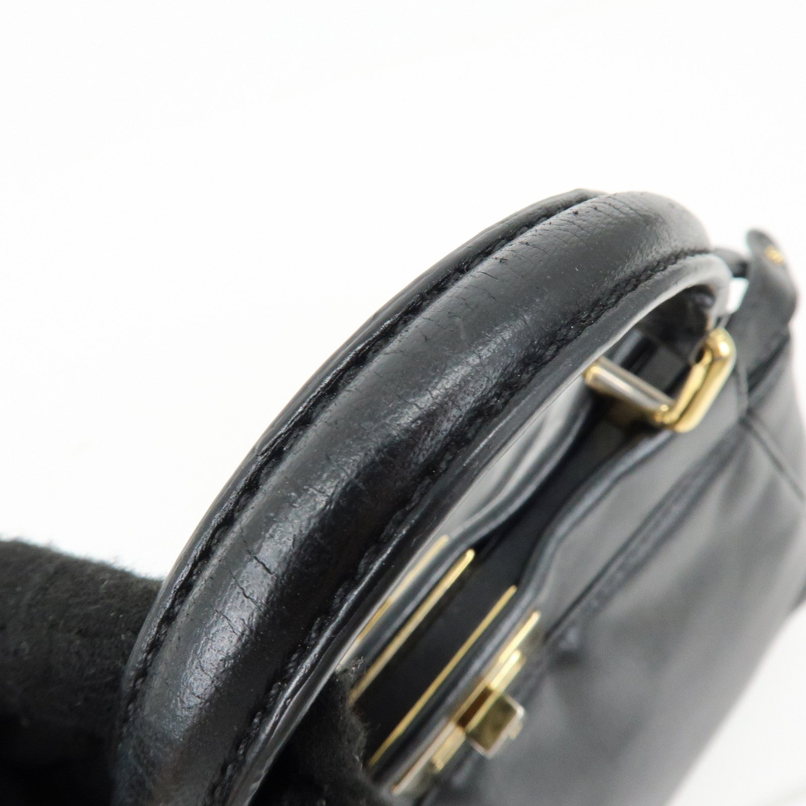 FENDI Peekaboo Mini 2Way Shoulder Bag Hand Bag Black 8BN244