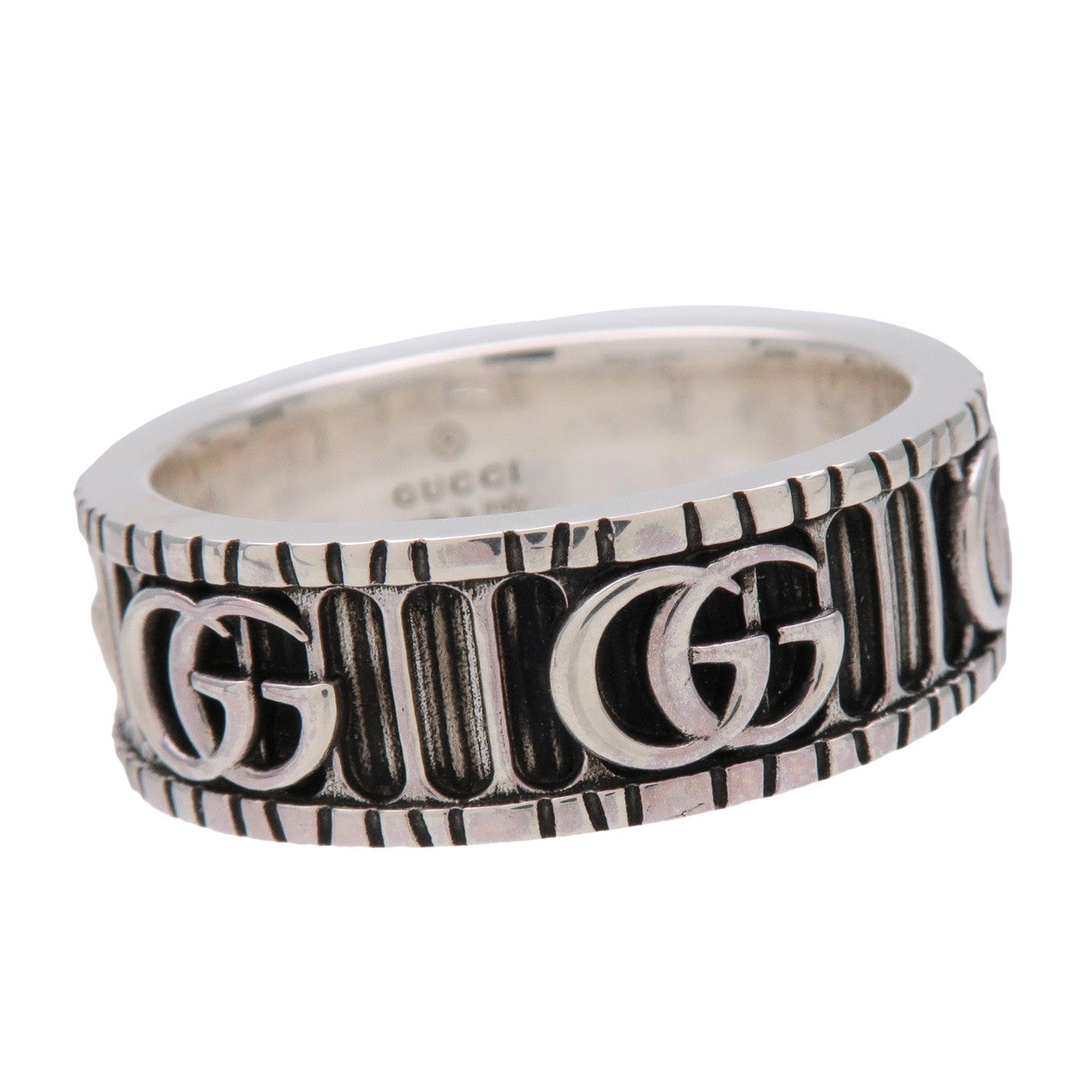 GUCCI Double G Logo Ring SV925 Silver #21 US9.5 EU61 HK21