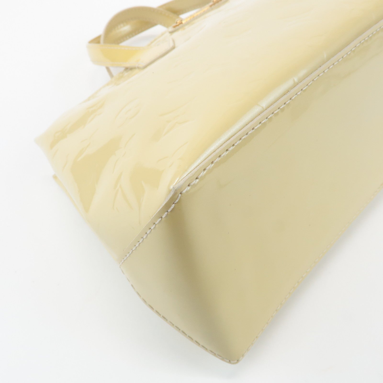 Louis Vuitton Monogram Vernis Wilshire PM Hand Bag Blanc Corail M91452 Used