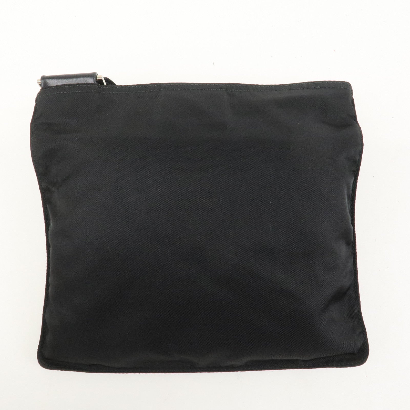 PRADA Triangle Logo Nylon Leather Shoulder Bag Crossbody Bag Black