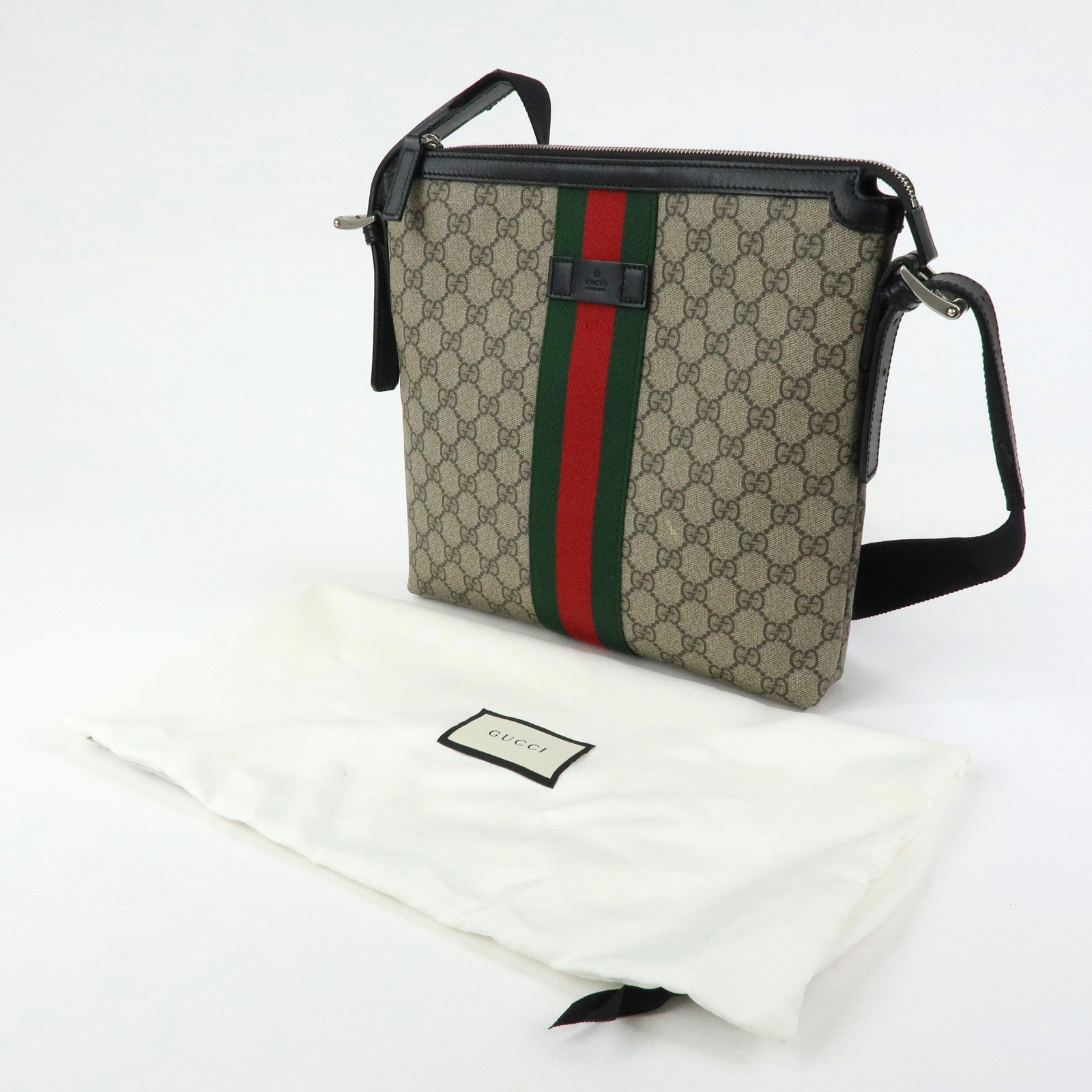 GUCCI Sherry GG Supreme Shoulder Bag Crossbody Bag Beige 387111