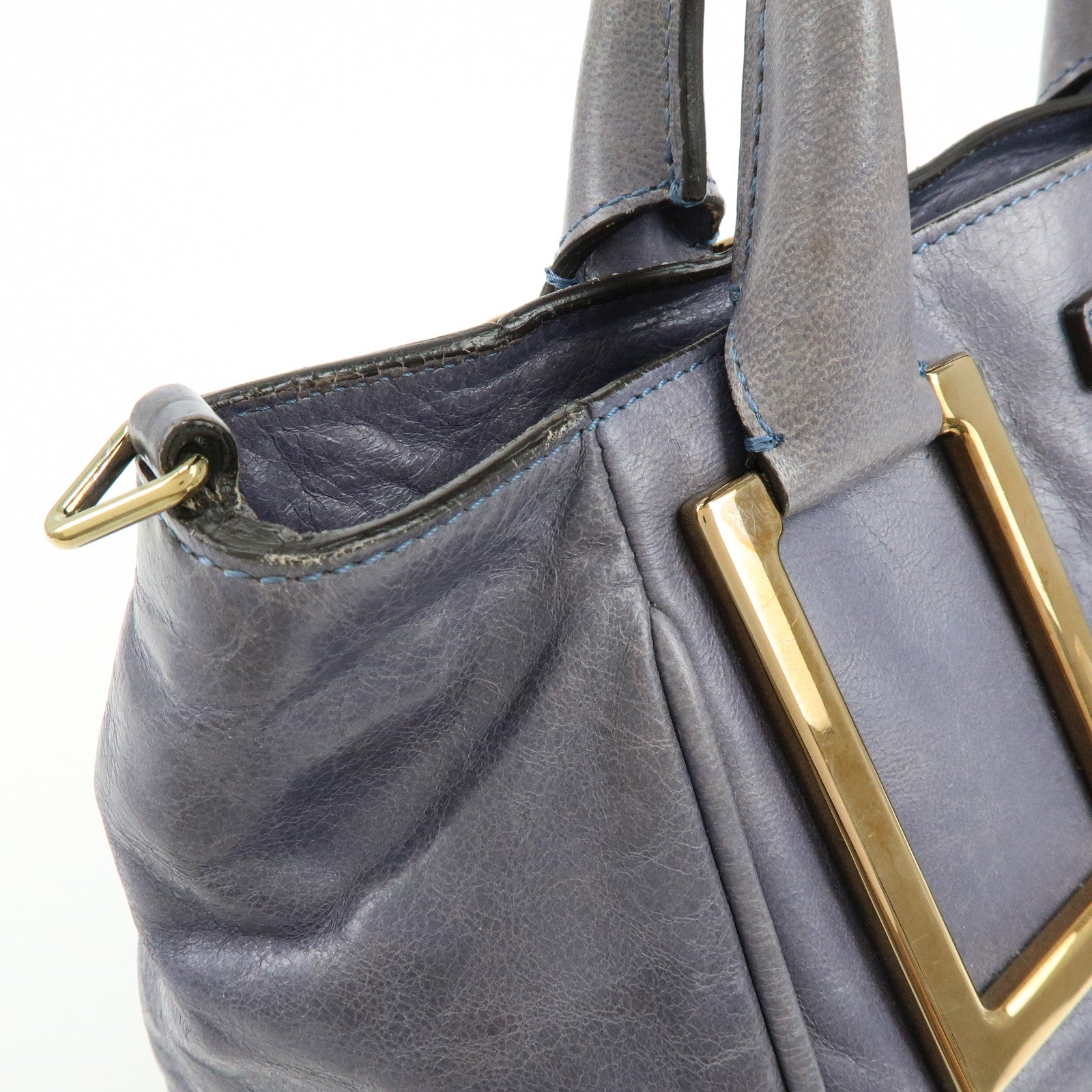 Chloe Ethel Leather 2Way Bag Shoulder Bag Hand Bag Gray