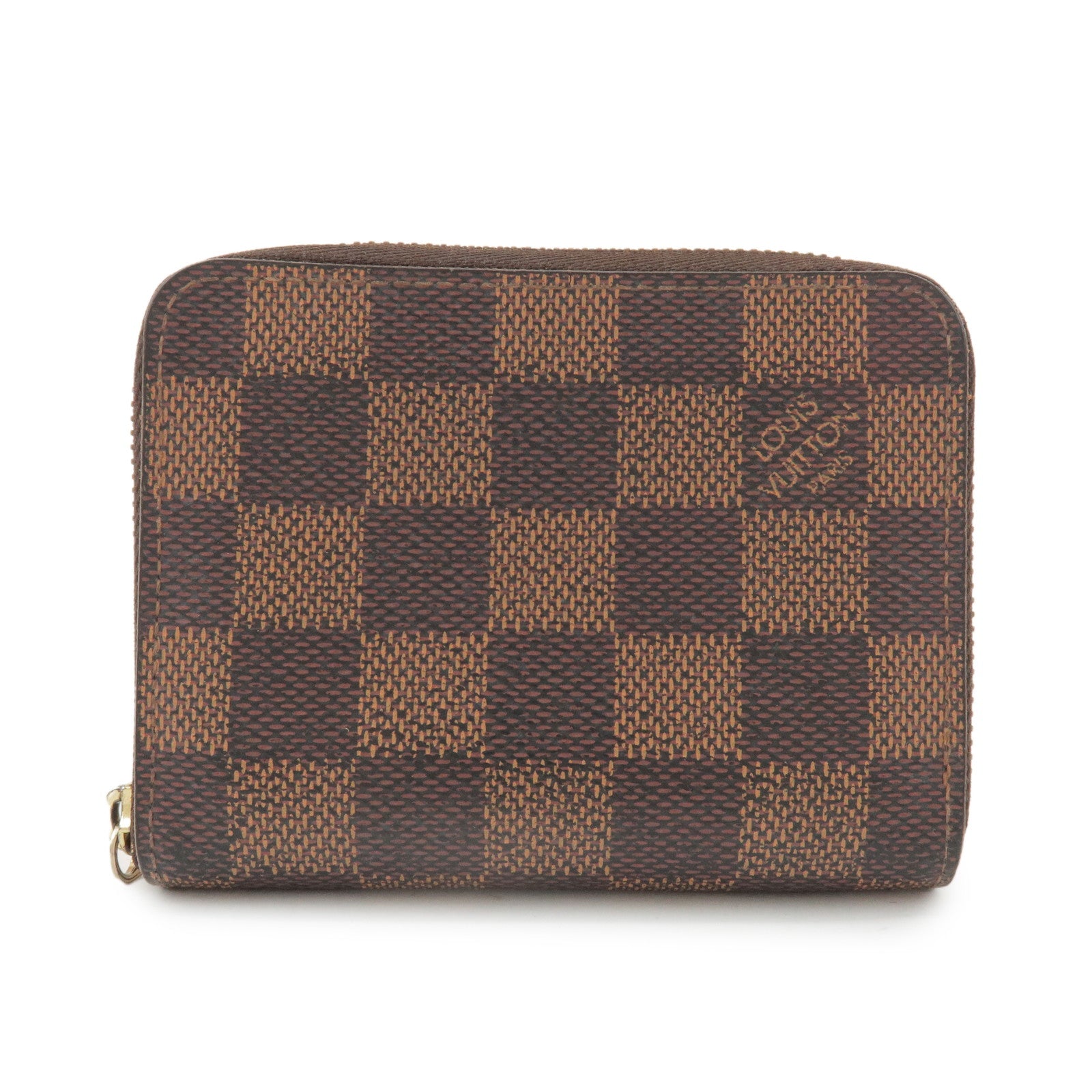 Louis Vuitton Damier Canvas Zippy Coin Case Wallet Brown N63070
