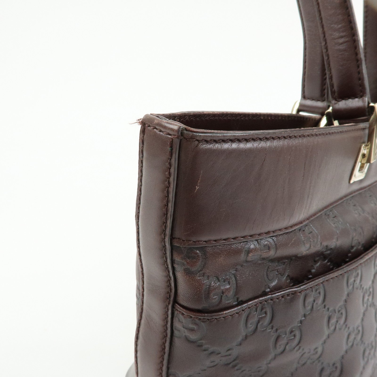 GUCCI  Guccissima Leather Tote Bag Shoulder Bag Dark Brown 145993