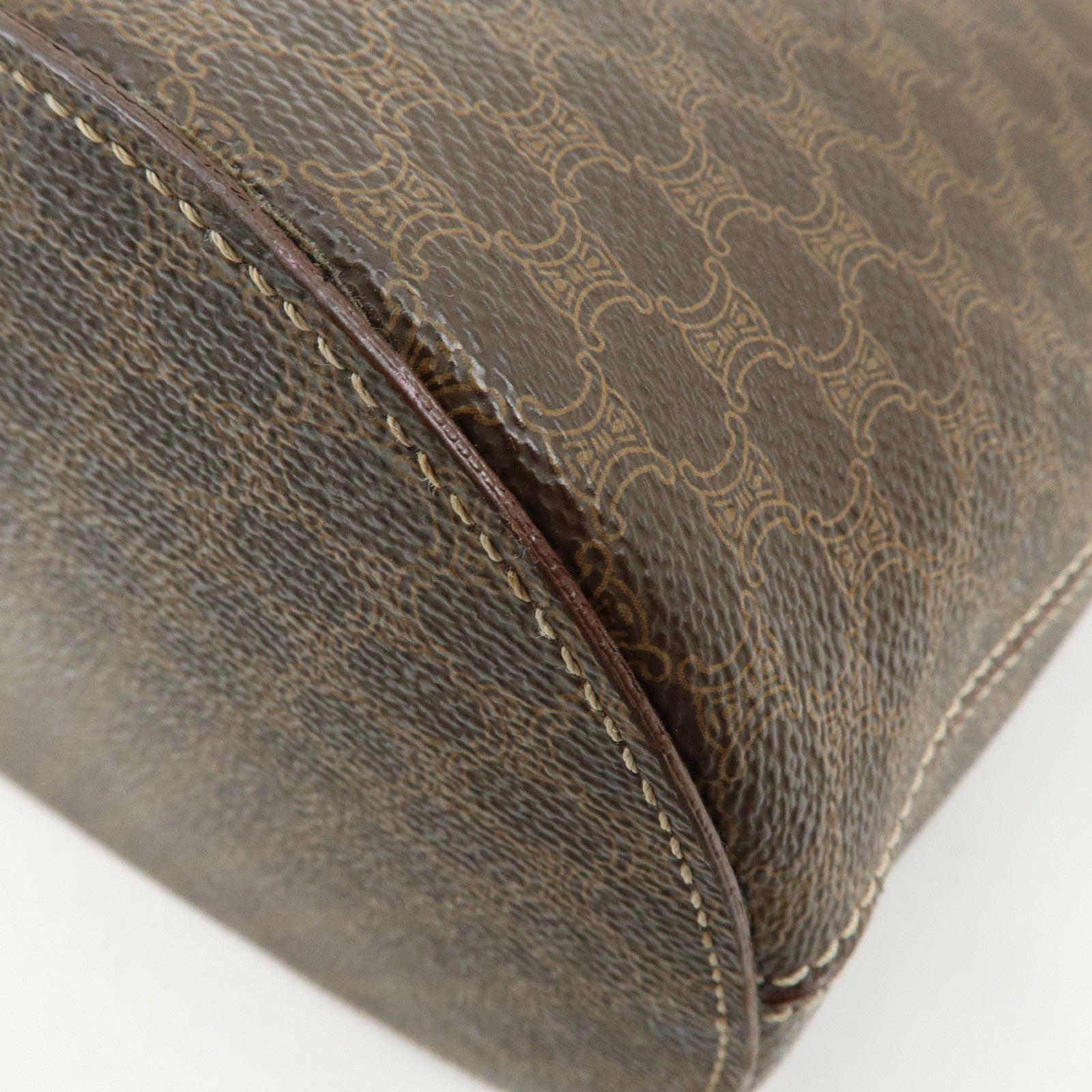 CELINE Macadam PVC Leather Tote Bag Shoulder Bag Brown