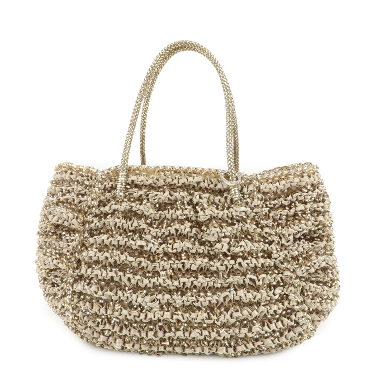 ANTEPRIMA Wire Bag PVC Satin Code Hand Bag Shoulder Bag Beige