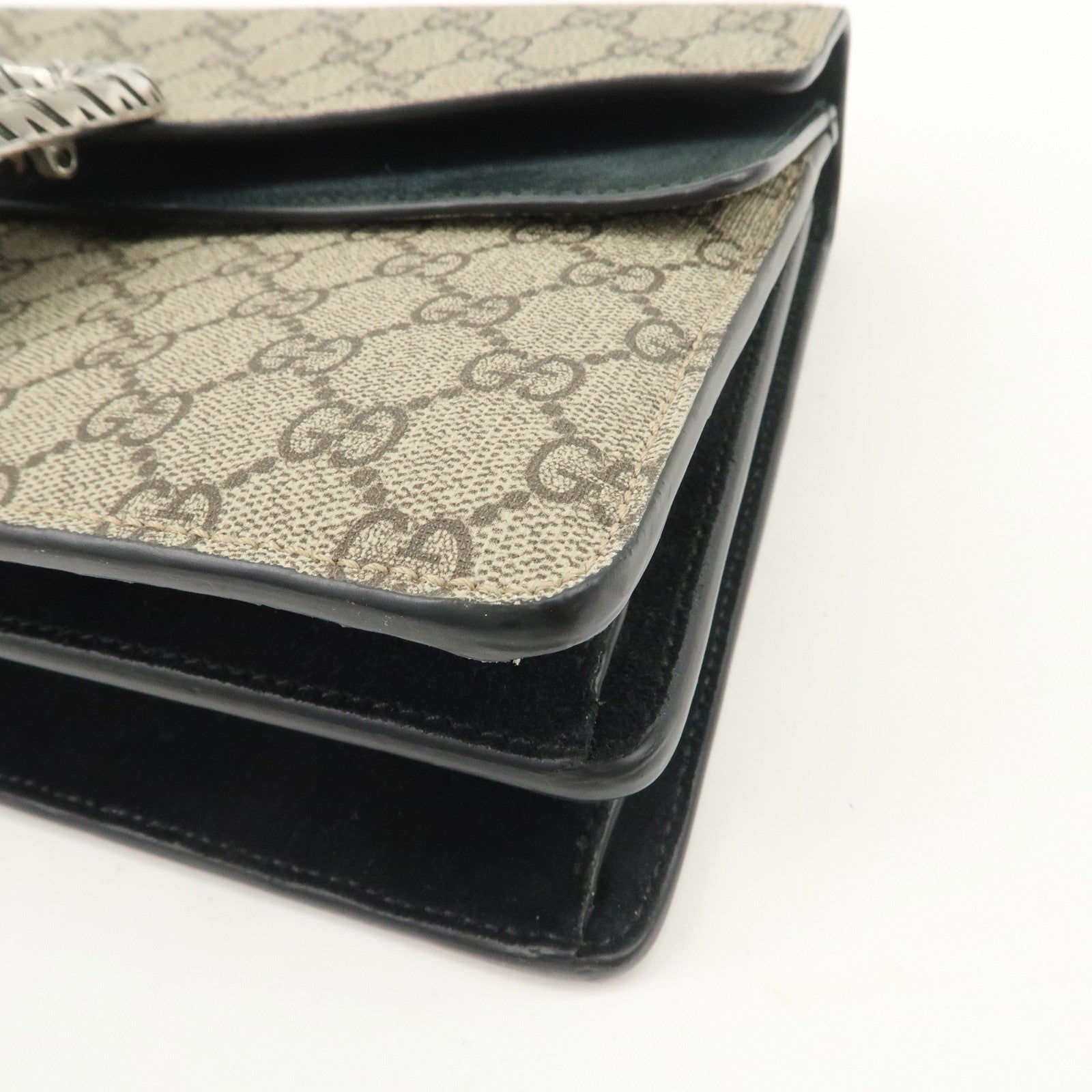 GUCCI Dionysus GG Supreme Suede Chain Shoulder Bag Beige 400249