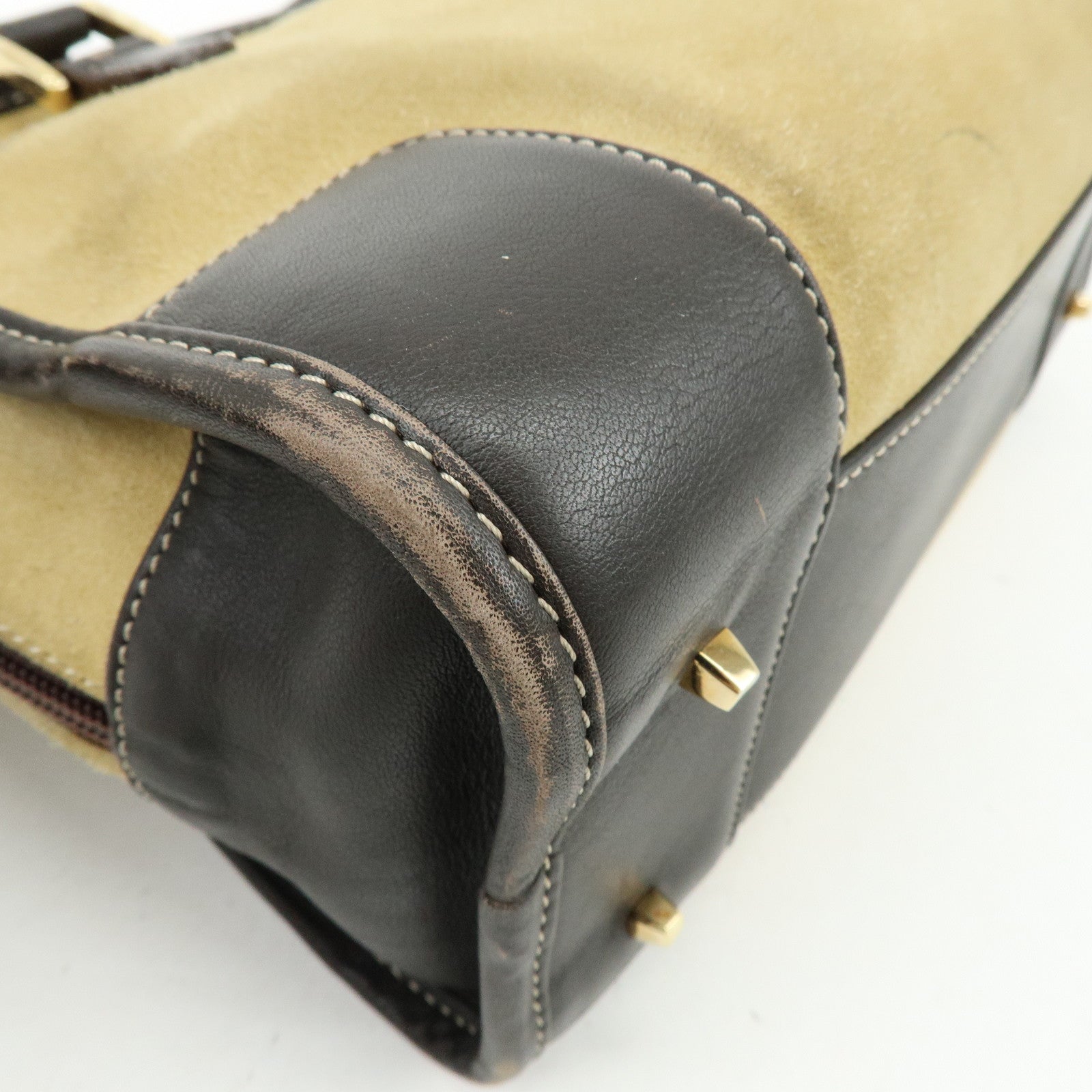 LOEWE Anagram Suede Leather Amazona 28 Hand Bag Brown