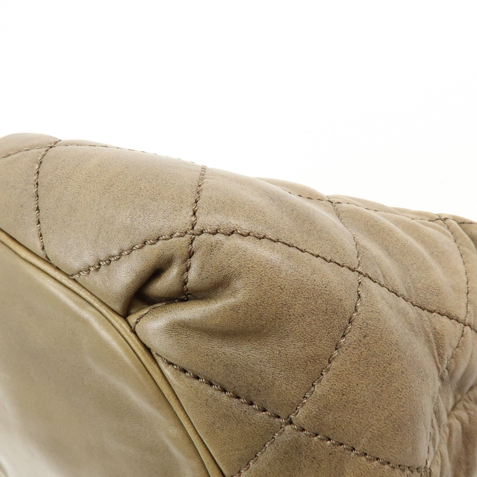 CHANEL Wild Stitch Lamb Skin Shoulder Bag Brown