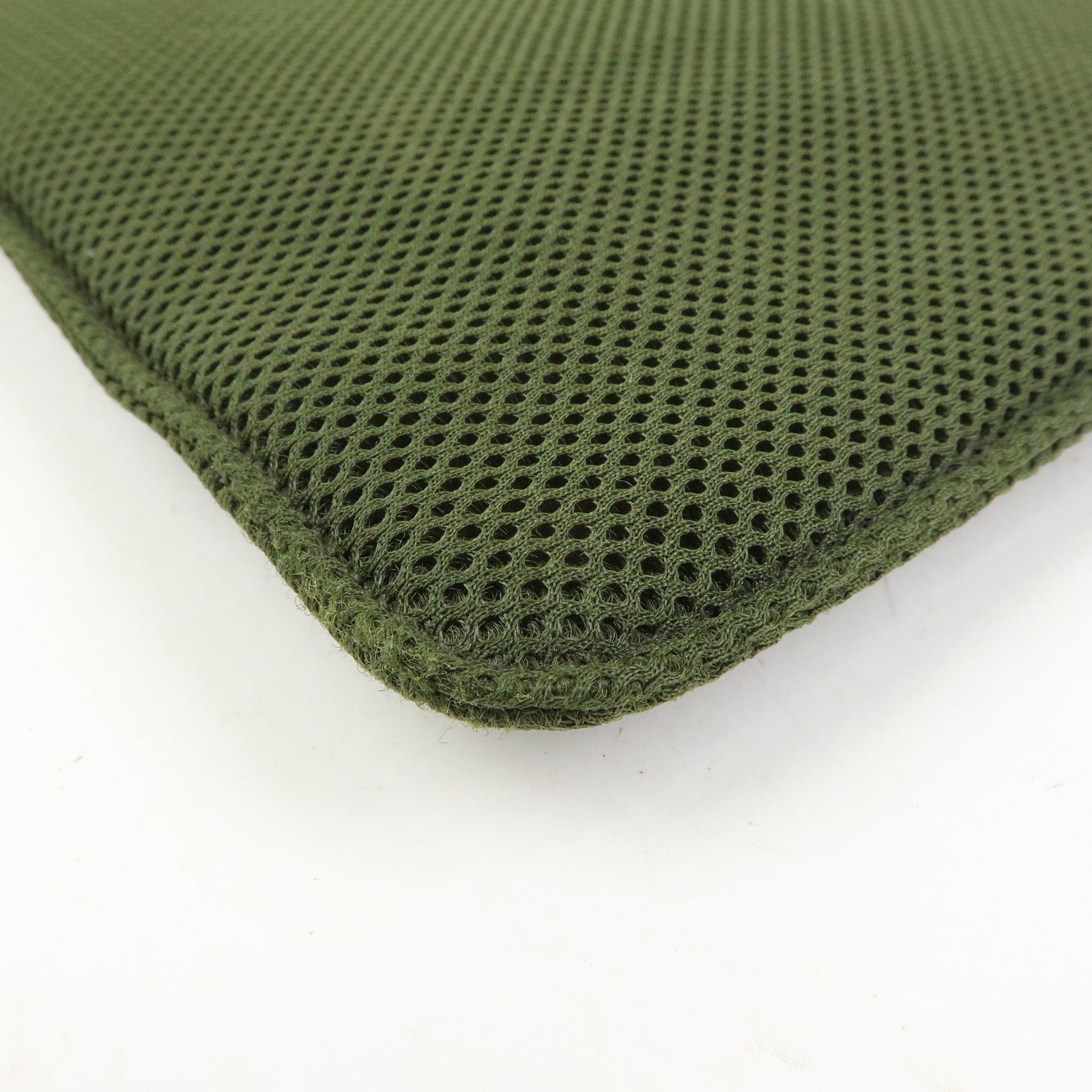 MIU MIU 90's Archive Chest Ring Mesh Nylon Shoulder Bag Khaki