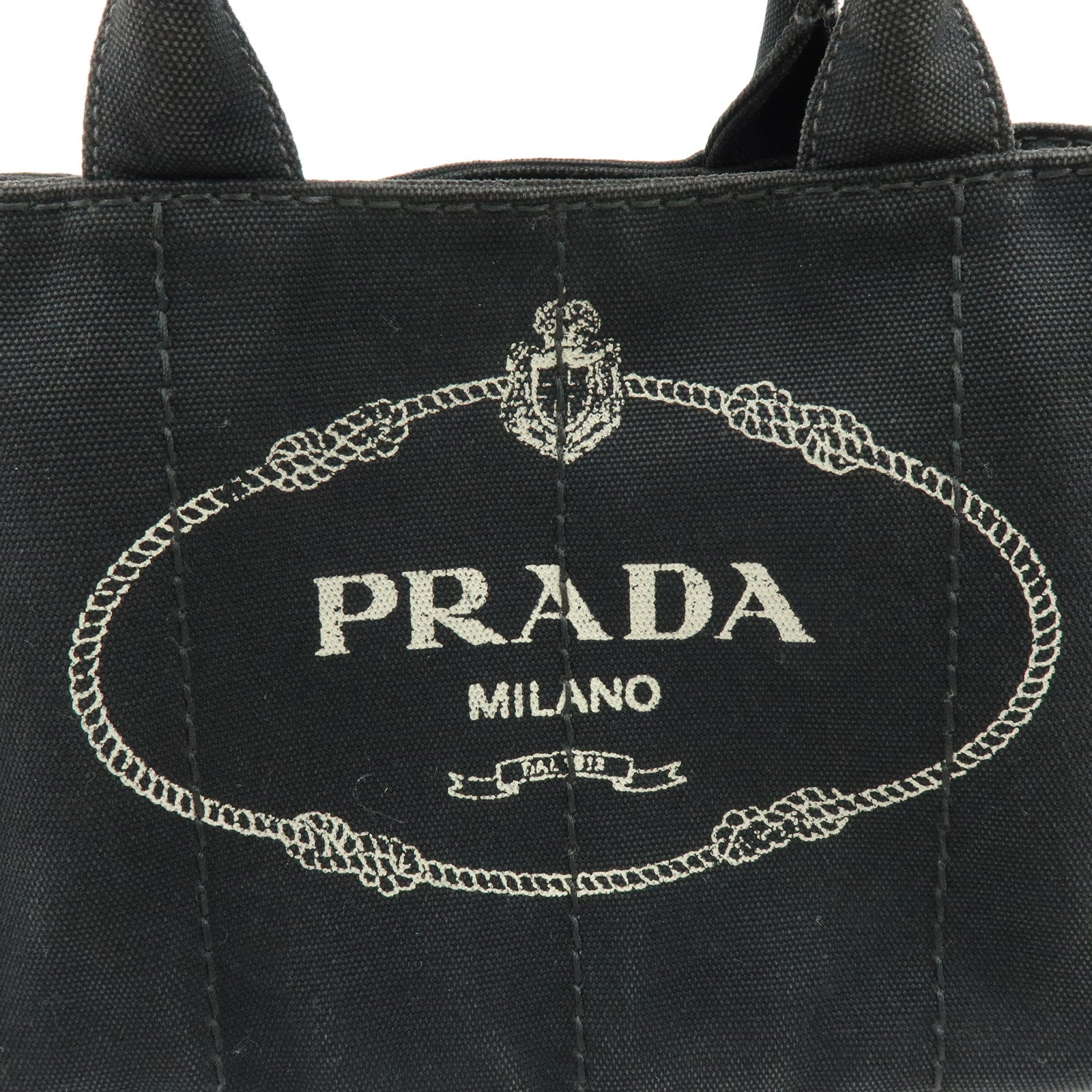 PRADA Triangle Logo Canapa Mini 2Way Hand Shoulder Bag Black B2439G