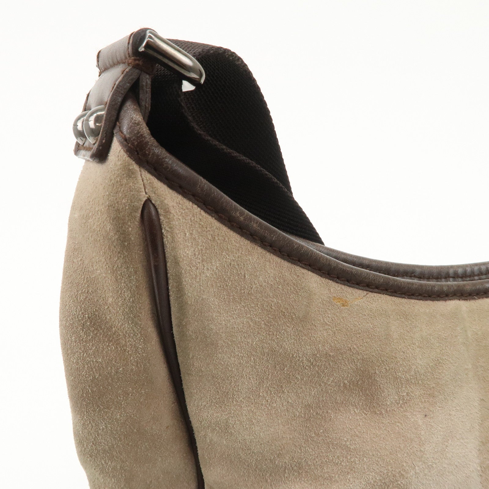 Ferragamo Gancini Suede Leather Shoulder Bag Crossbody Bag