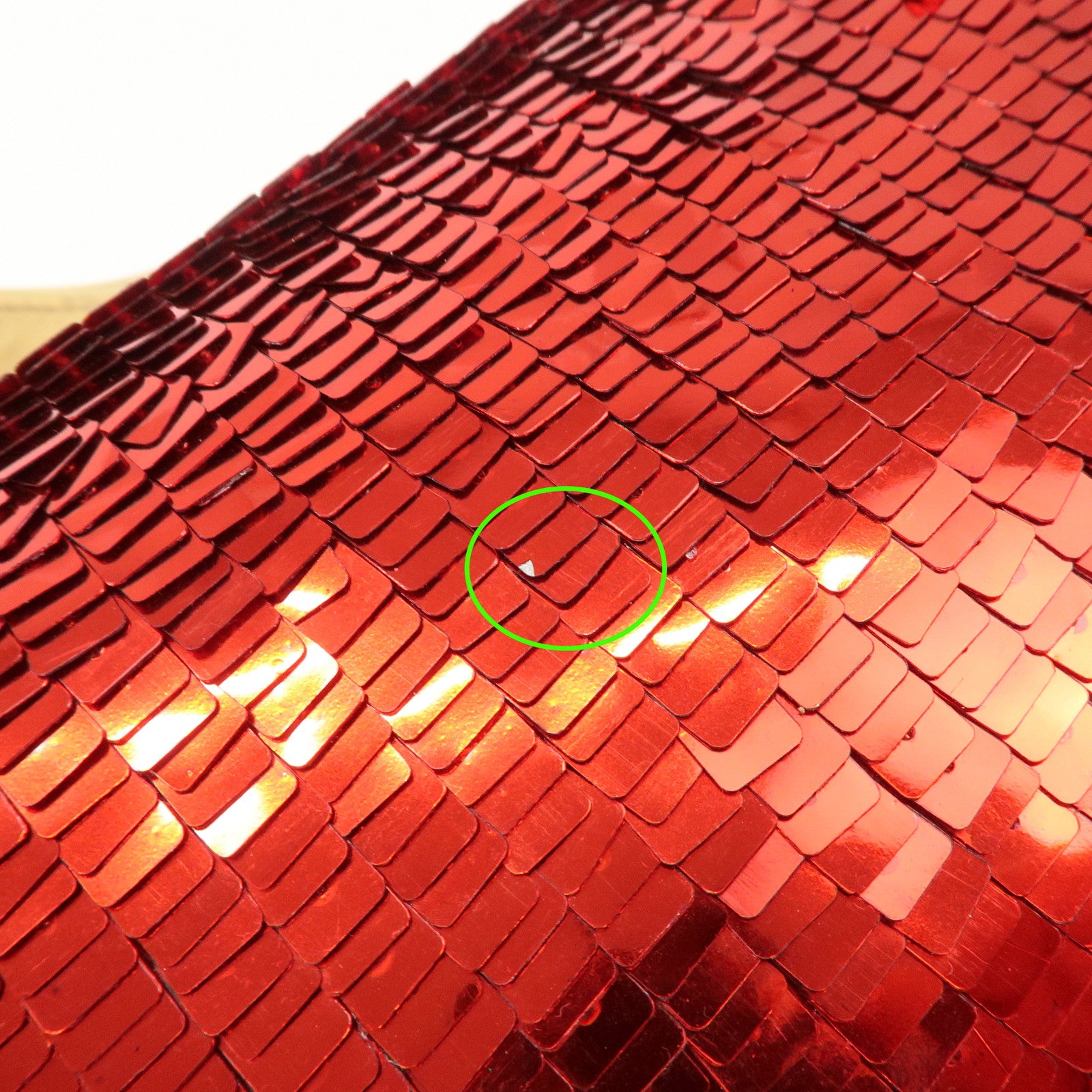 FENDI Leather Sequin Shoulder Bag Crossbody Bag Gold Red Purple