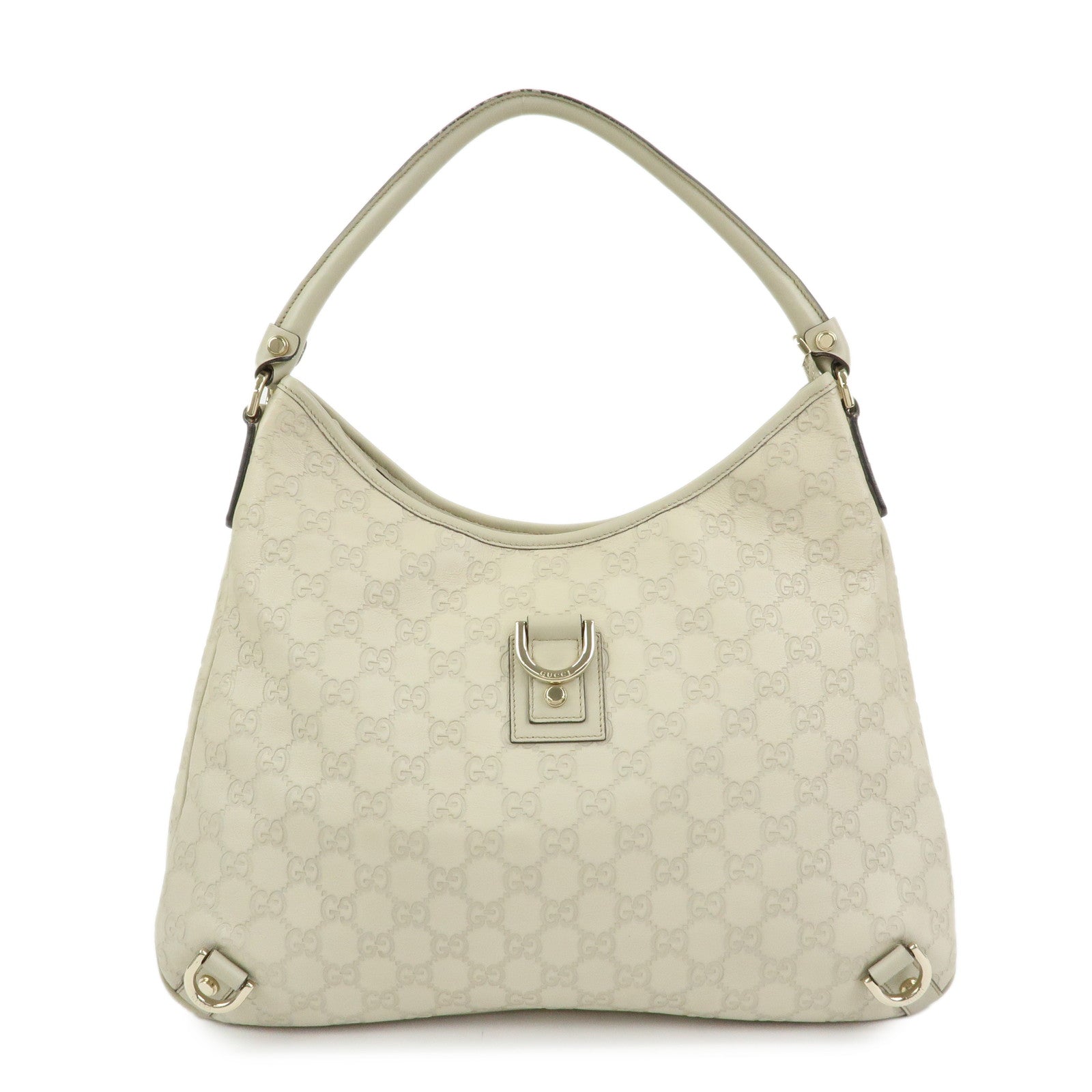 GUCCI Abbey Guccissima Leather Shoulder Bag Hand Bag White 130737