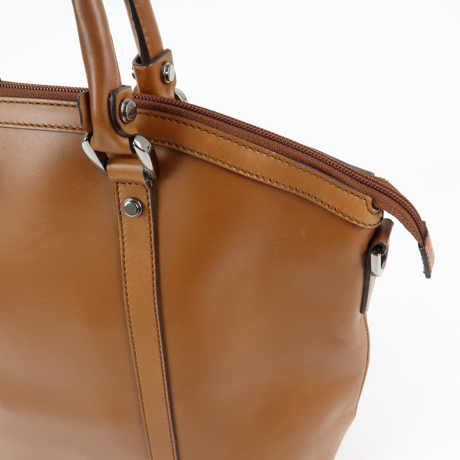 GUCCI Interlocking G Leather 2Way Hand Shoulder Bag Brown 341503