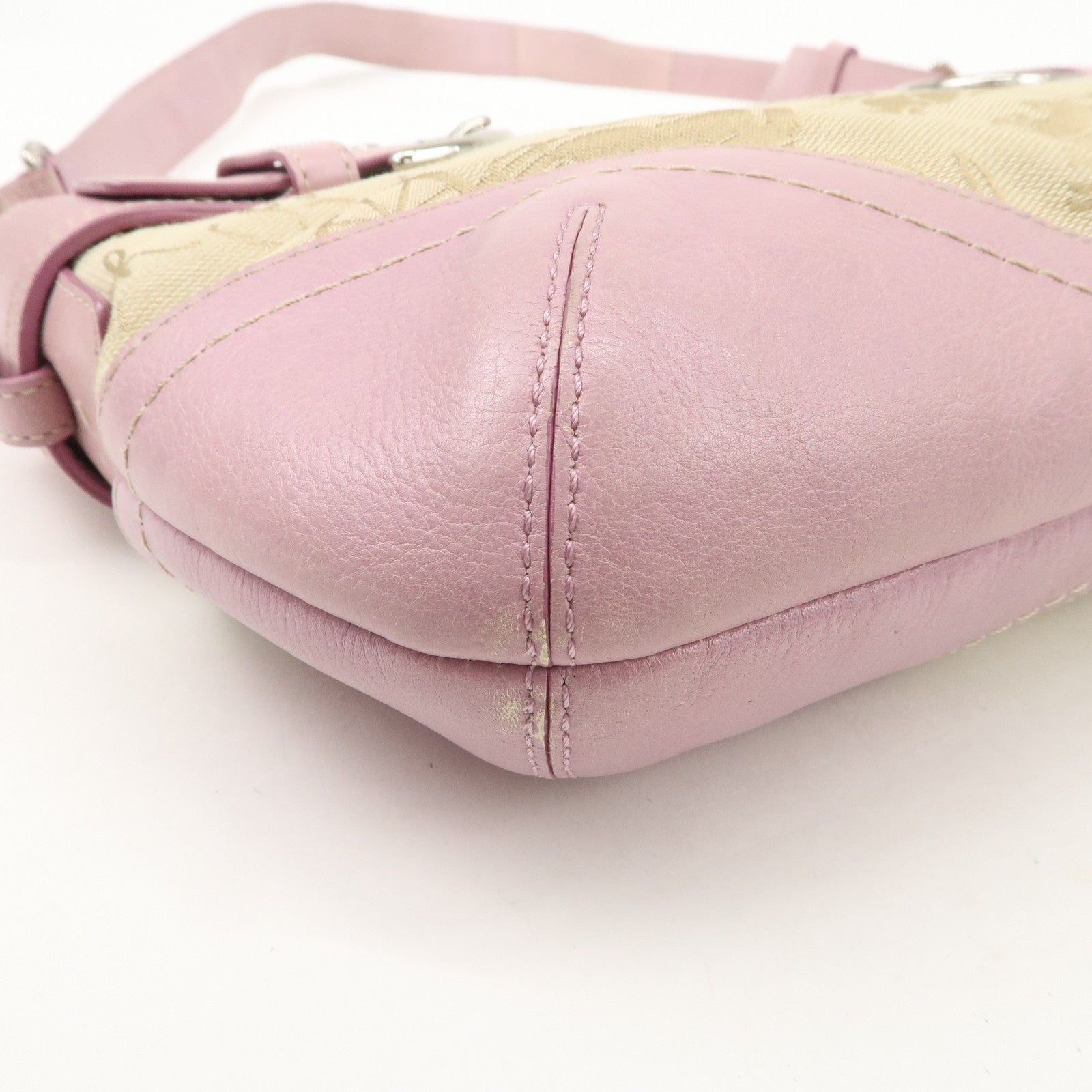 COACH Set of 2 Leather Canvas Shoulder Bag Black Lavender Beige Used