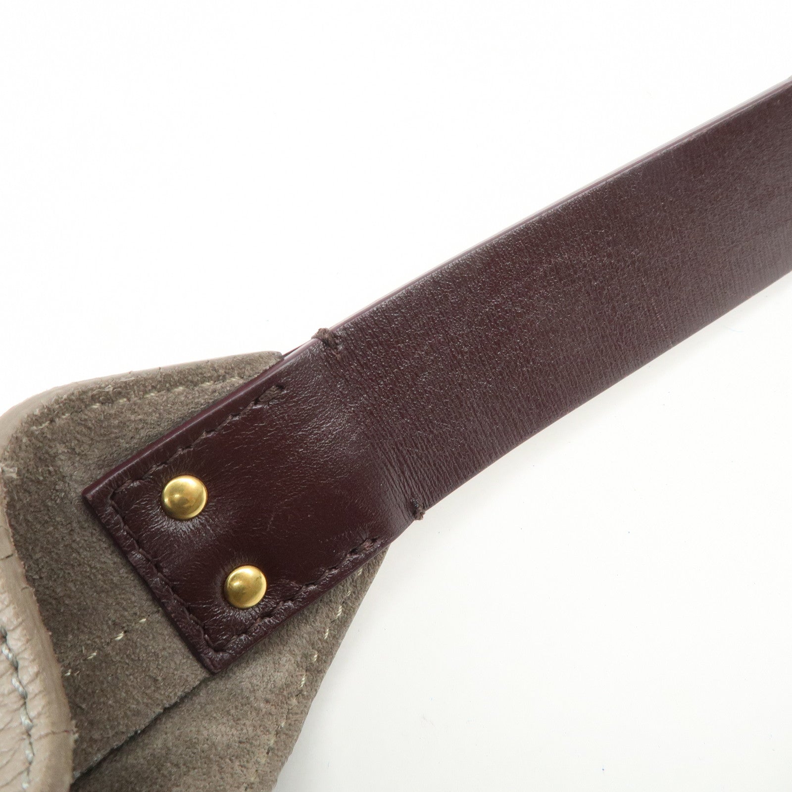 Chloe Marcie Grain Calf Leather Hobo Bag Shoulder Bag Motty Grey