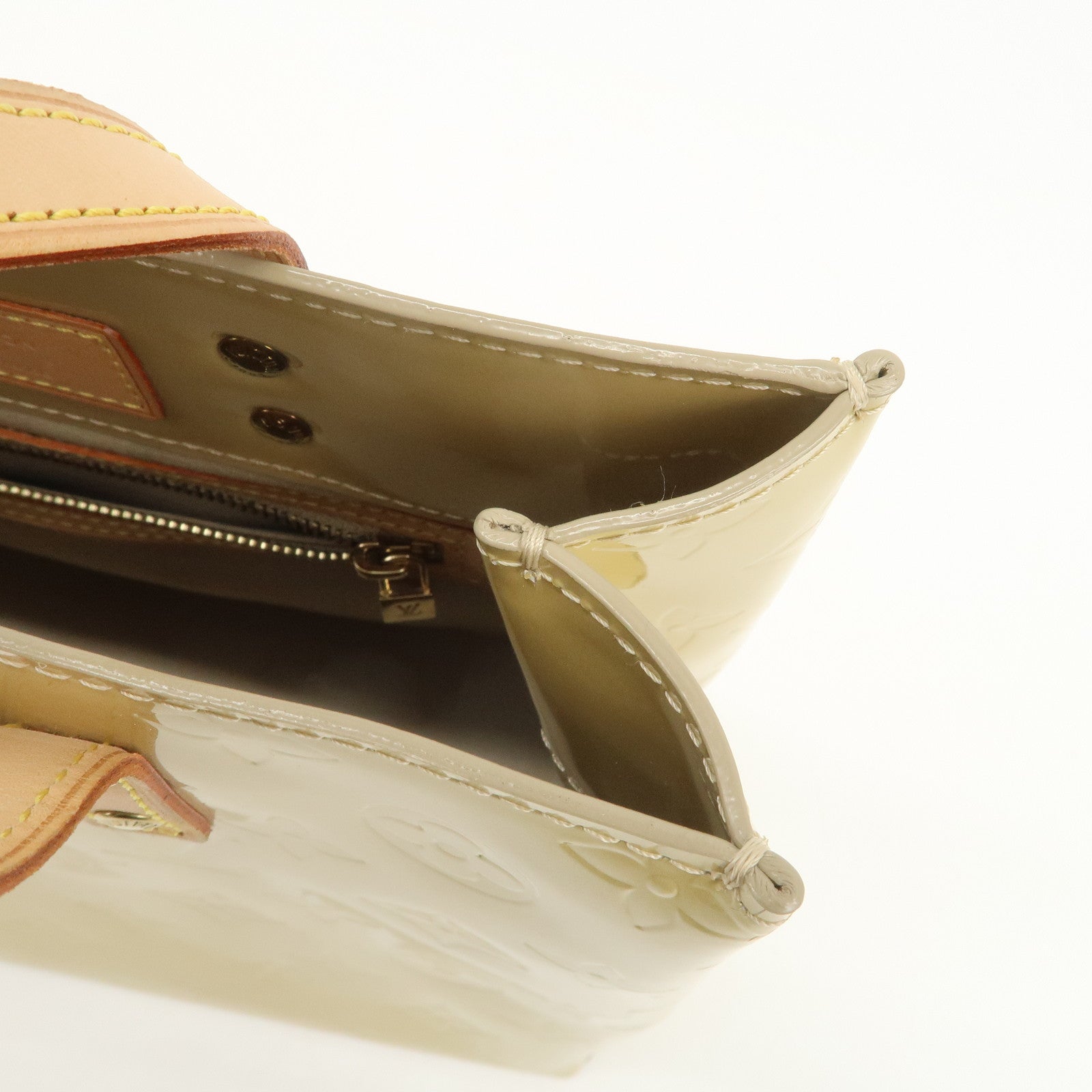 Louis Vuitton Monogram Vernis Lead PM Hand Bag Beige M91144