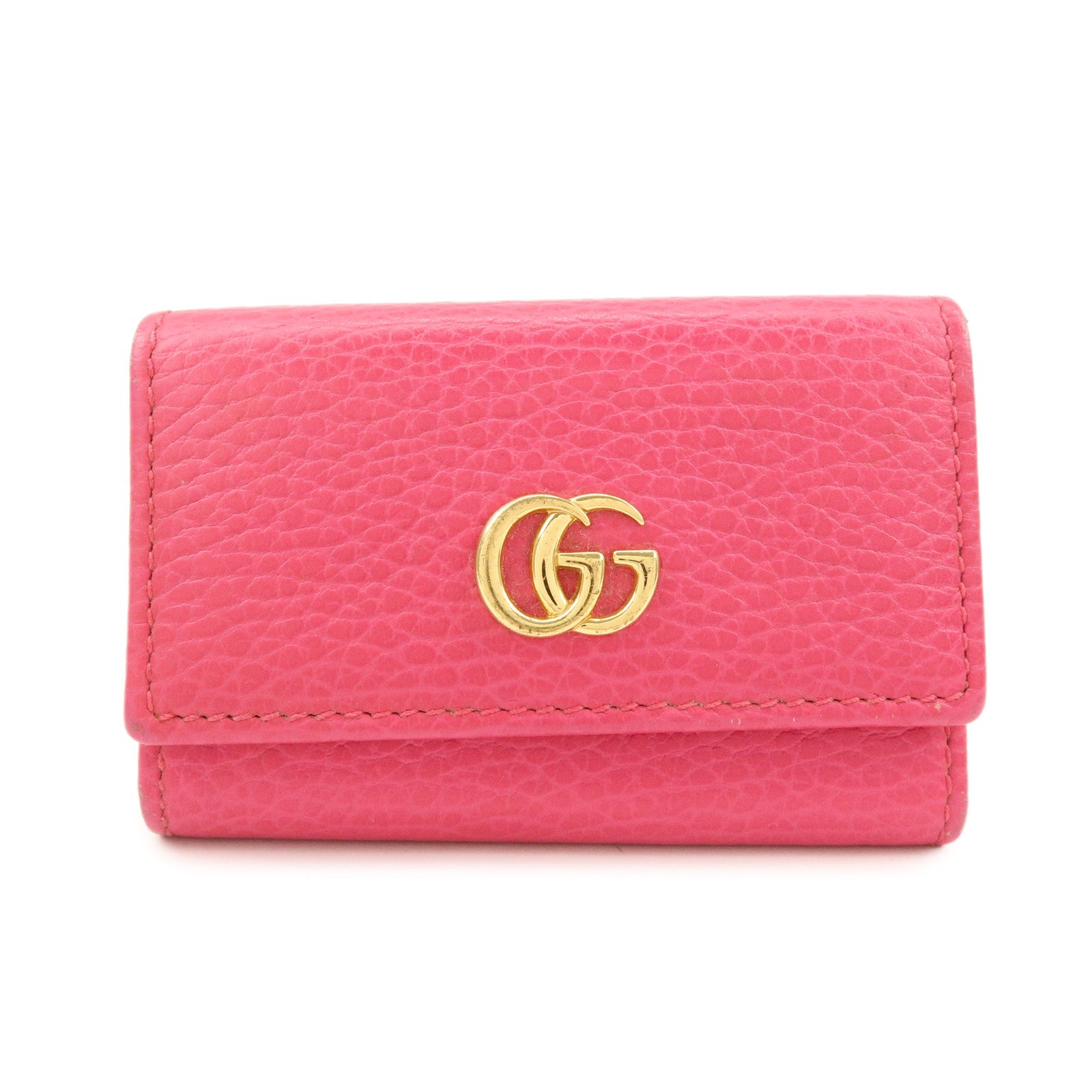 GUCCI GG Marmont Leather 6 Rings Key Case Key Holder Pink 456118