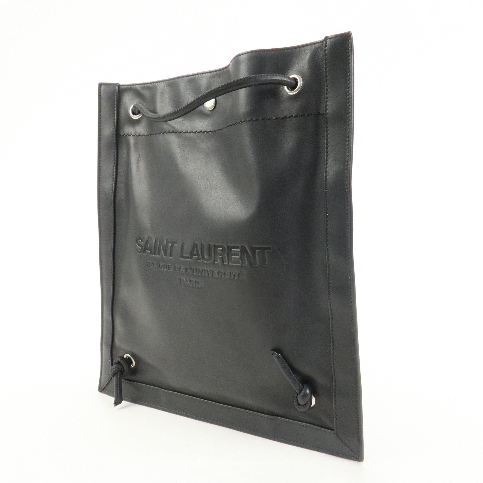 SAINT LAURENT PARIS Leather Backpack Black 710272