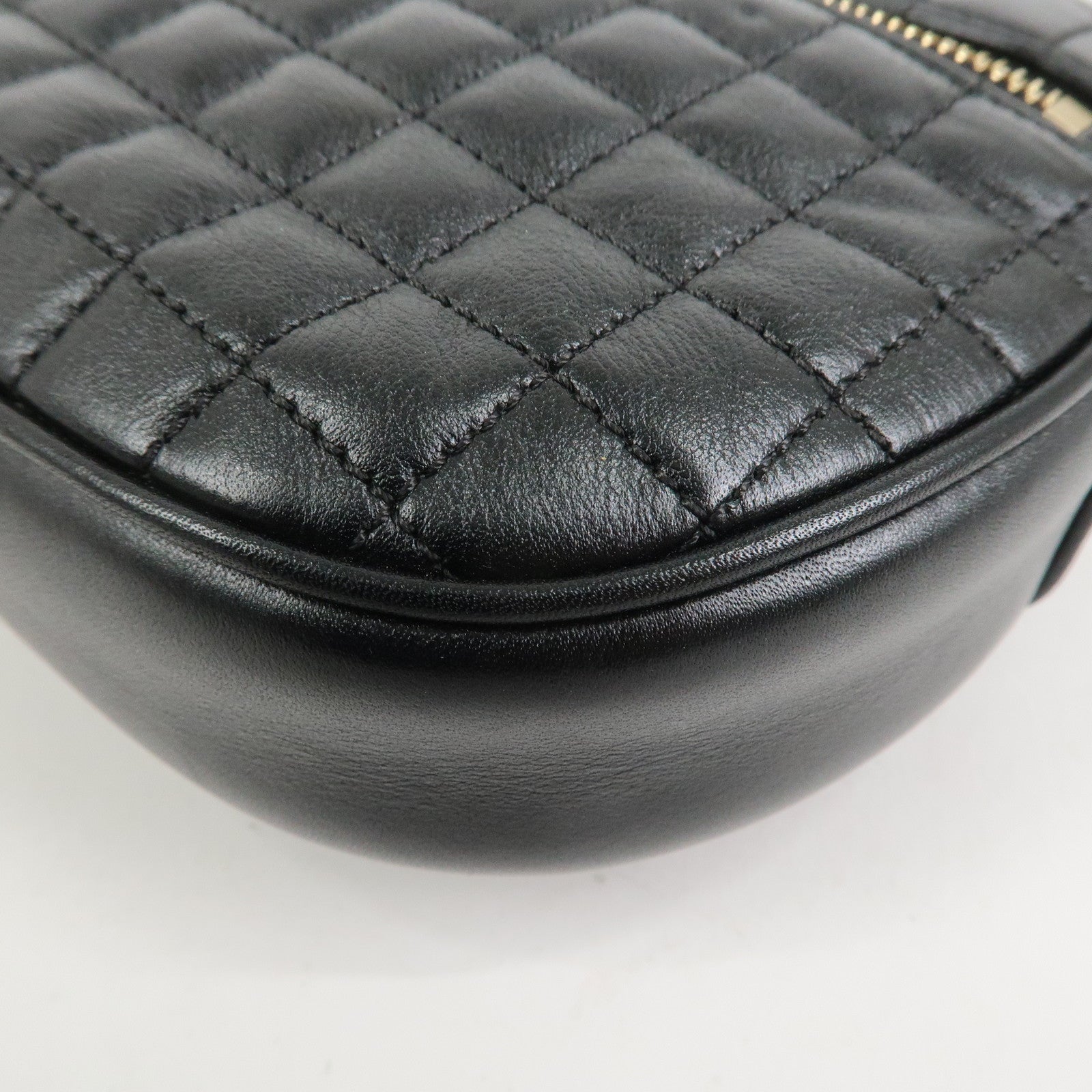 CELINE Calf Leather Shoulder Bag Crossbody Bag Black C Charm