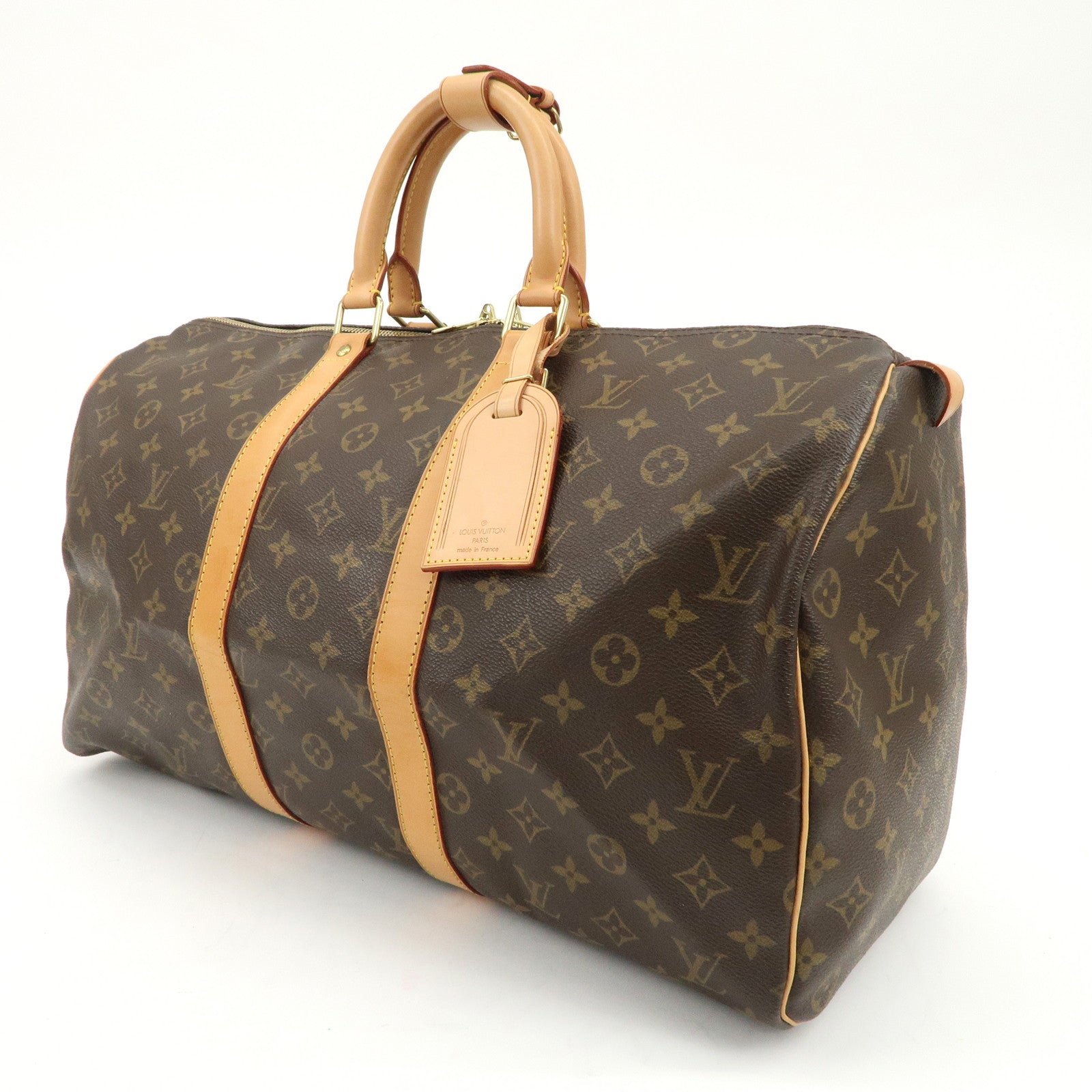 Louis Vuitton Monogram Canvas Keep All 45 Boston Bag Brown M41428