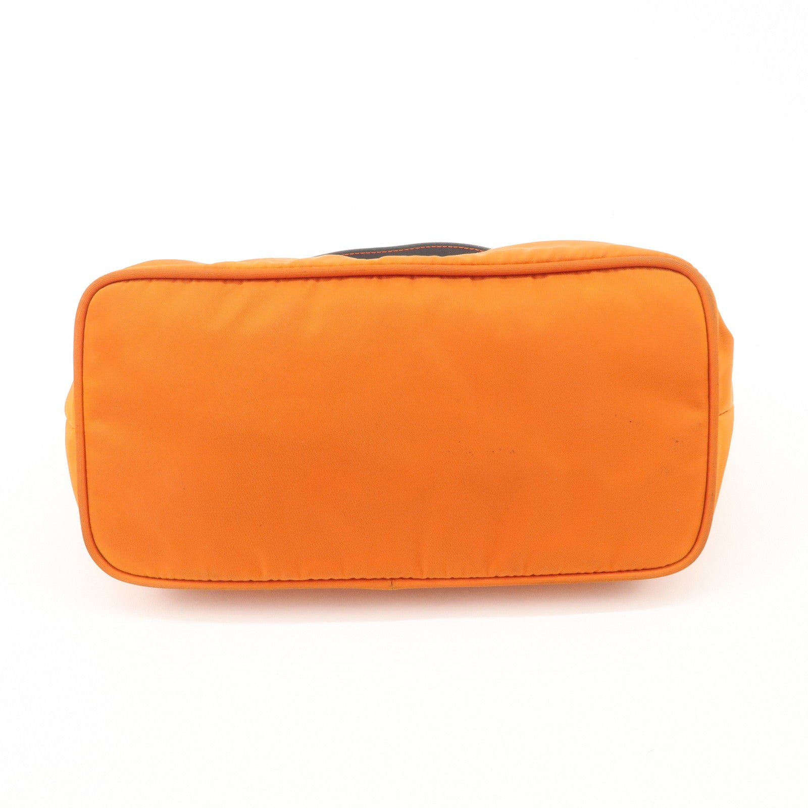 PRADA Triangle Logo Nylon Leather Shoulder Bag Orange BR1267