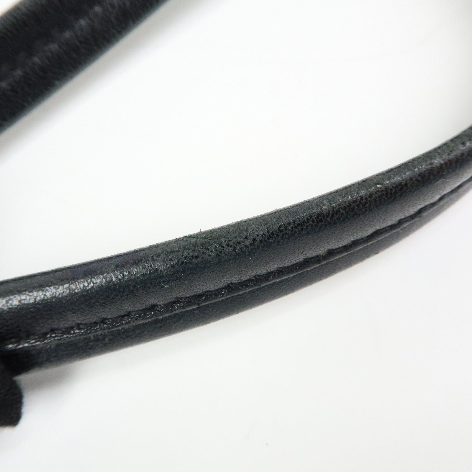 PRADA Leather Drawstring Shoulder Bag Hand Bag Black