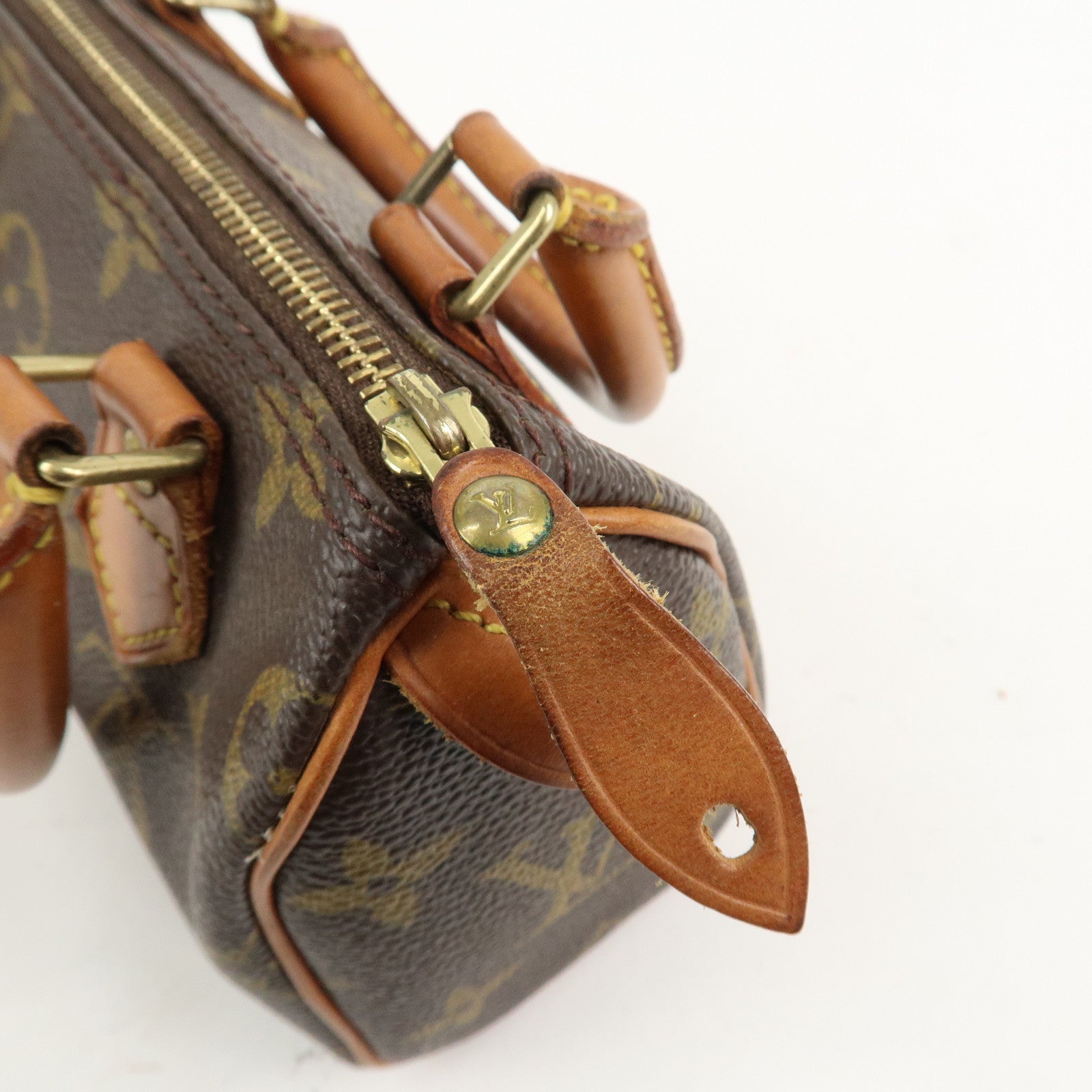 Louis Vuitton Monogram Mini Speedy Hand Bag Brown M41534