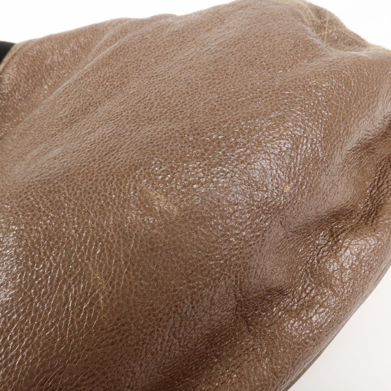 Christian Dior Lady Dior Leather Tote Bag Shoulder Bag Brown