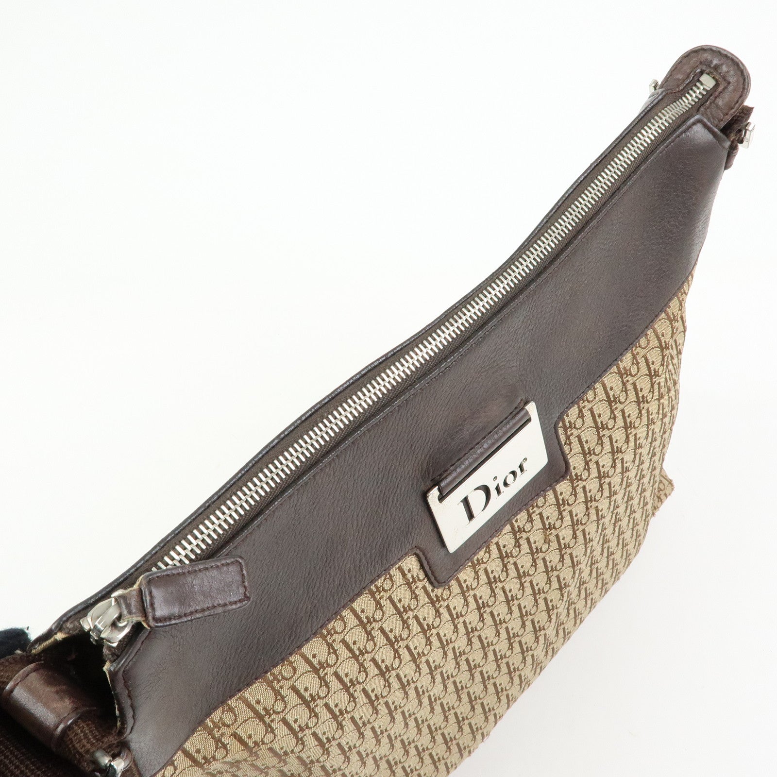 Christian Dior Street Chic Trotter Canvas Leather Shoulder Bag